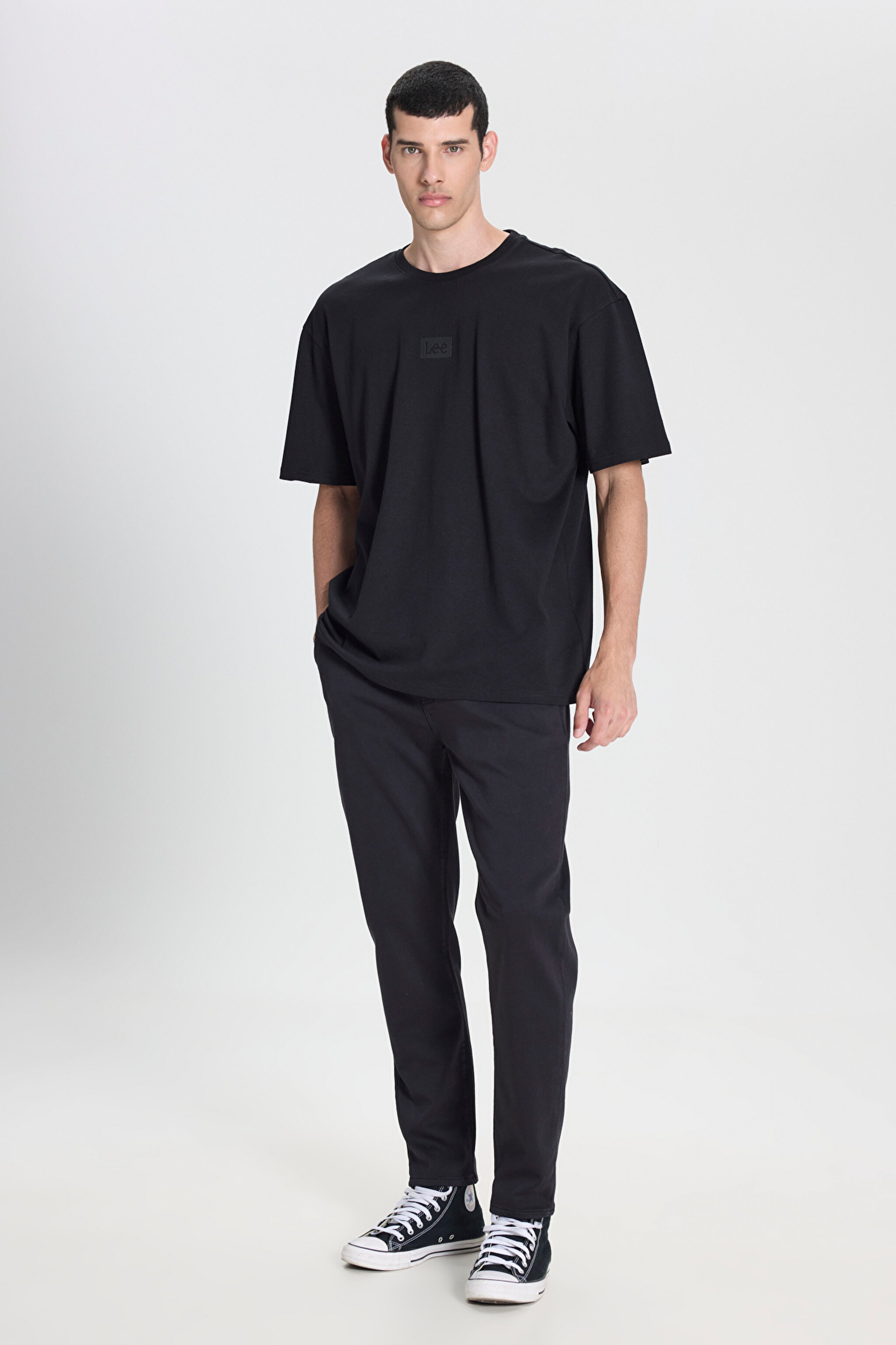 Regular Fit Normal Kesim Normal Bel Dar Paça Siyah Esnek Pantolon - Black-LM043002001