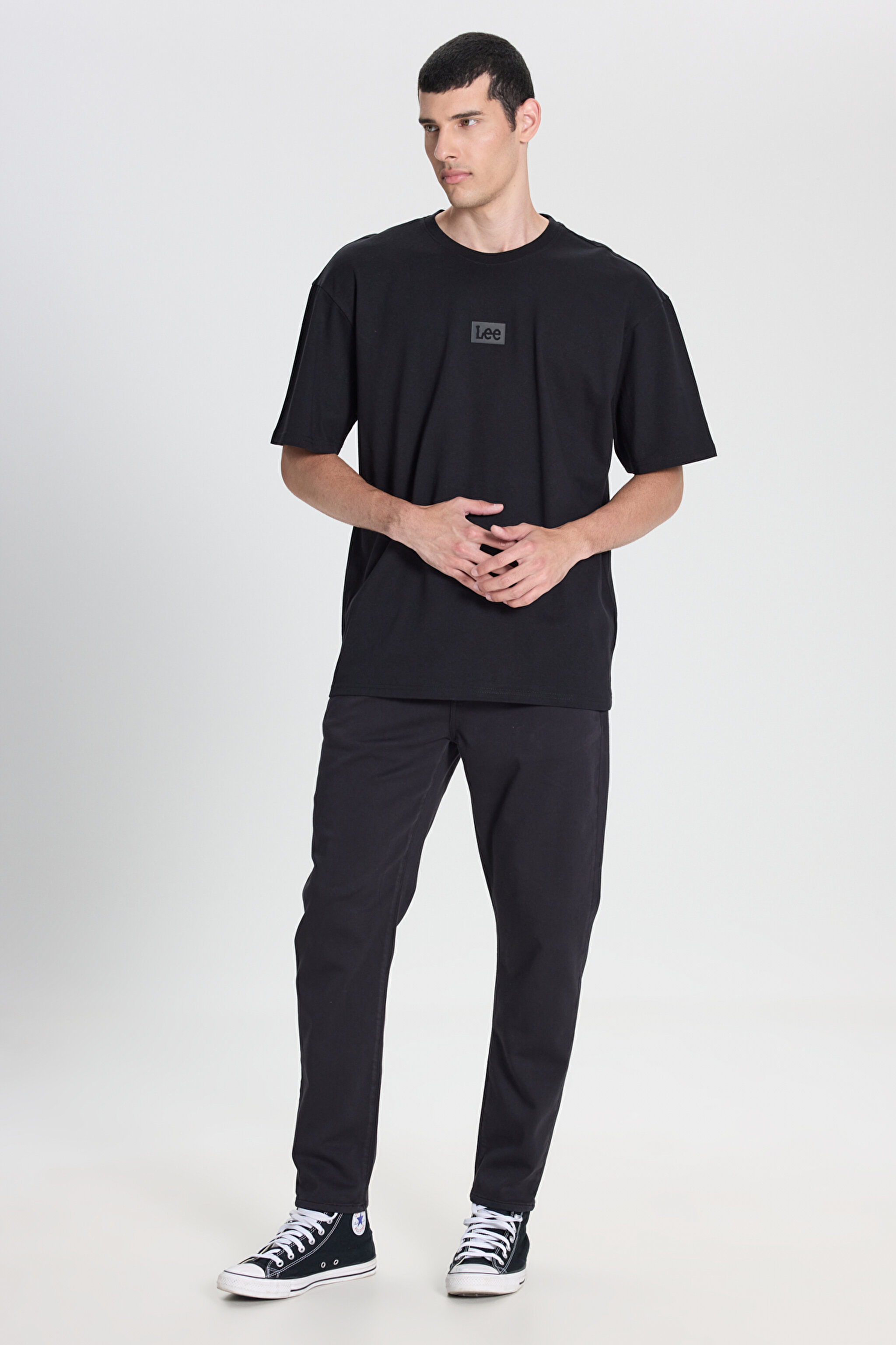 Regular Fit Normal Kesim Normal Bel Dar Paça Siyah Esnek Pantolon - Black-LM043002001 (görsel 2)
