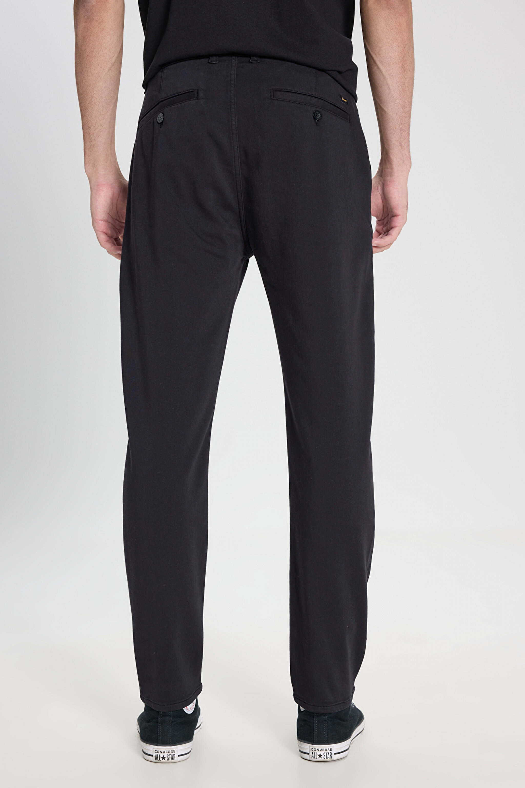 Regular Fit Normal Kesim Normal Bel Dar Paça Siyah Esnek Pantolon - Black-LM043002001 (görsel 5)