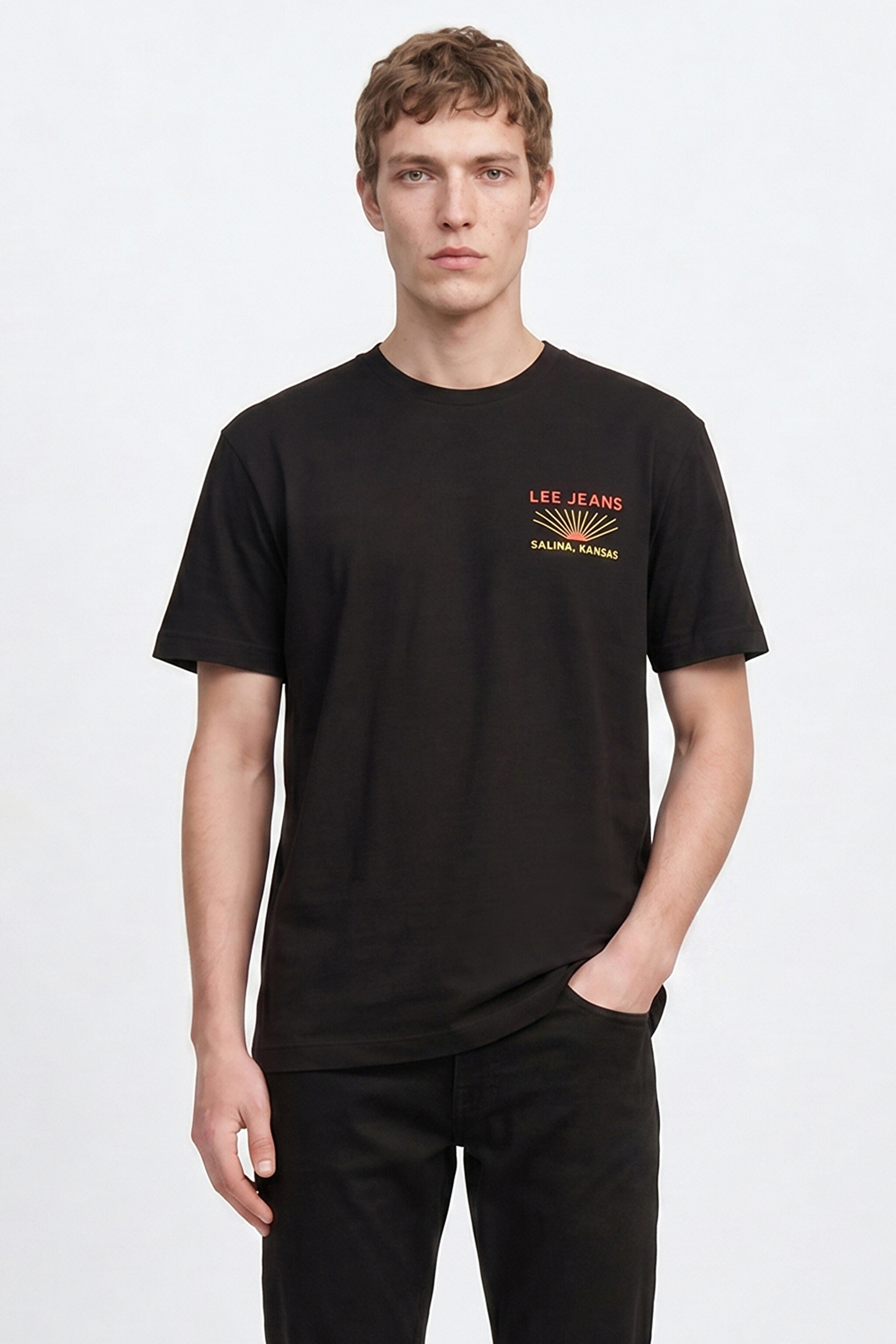 %100 Pamuk Relaxed Fit Geniş Kesim Bisiklet Yaka Siyah Tişört - Unionall Black-LM828731520