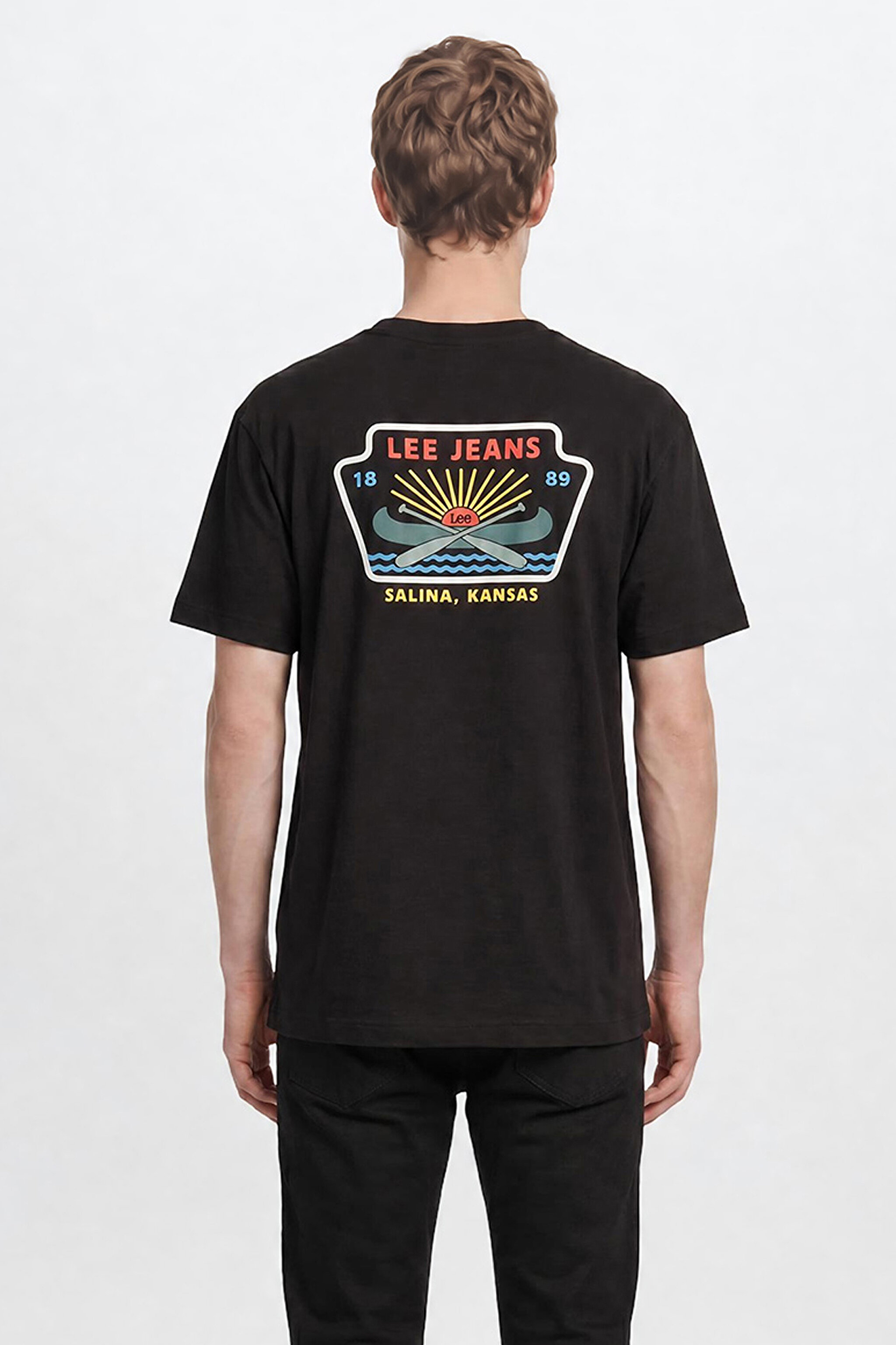 %100 Pamuk Relaxed Fit Geniş Kesim Bisiklet Yaka Siyah Tişört - Unionall Black-LM828731520 (görsel 2)