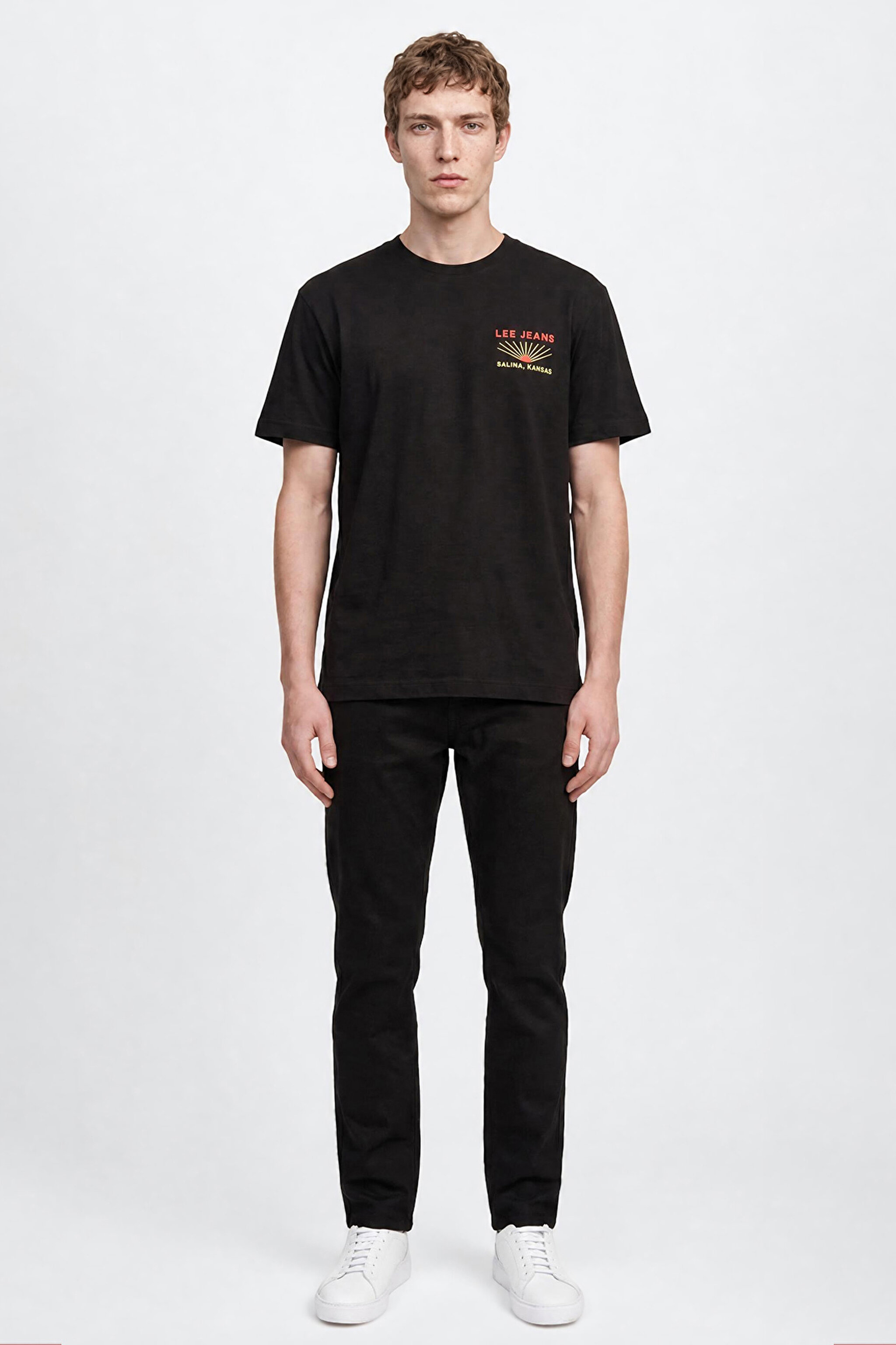 %100 Pamuk Relaxed Fit Geniş Kesim Bisiklet Yaka Siyah Tişört - Unionall Black-LM828731520 (görsel 4)