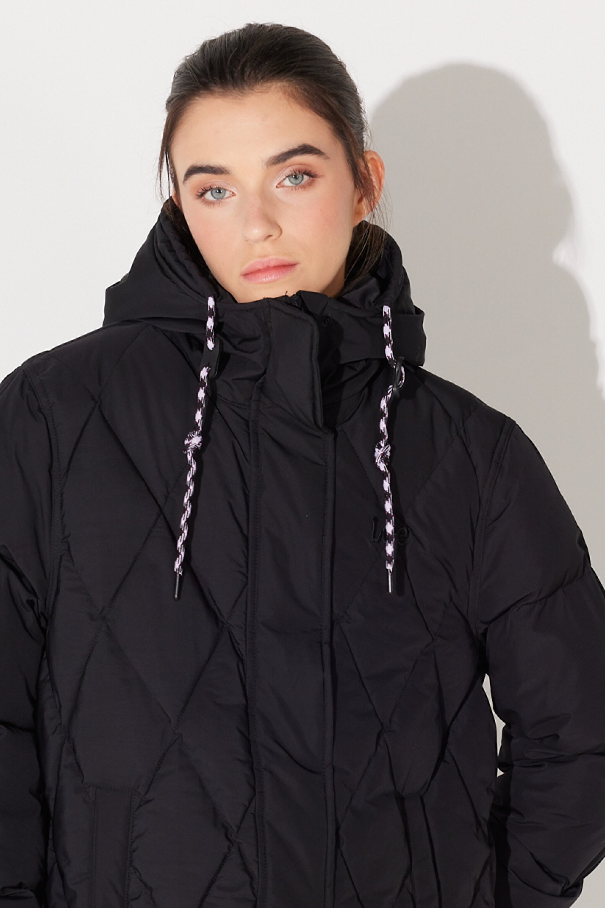 Loose Fit Rahat Kesim Kapüşonlu Siyah Şişme Mont - Unionall Blk-LQ52EVA76 (görsel 3)