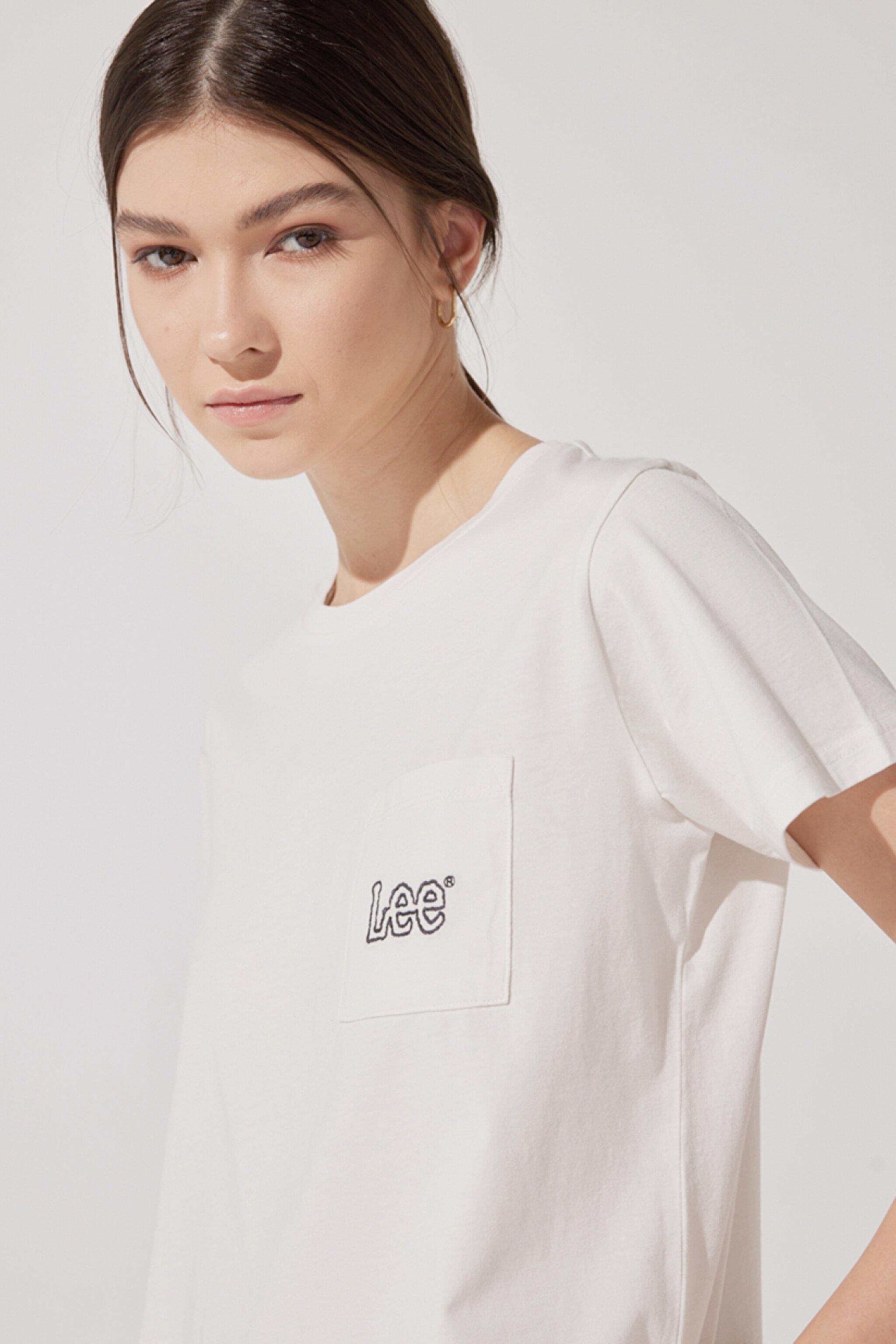 Regular Fit Normal Kesim %100 Pamuk Bisiklet Yaka Kırık Beyaz Tişört - Off White-LV01EHMK (görsel 2)