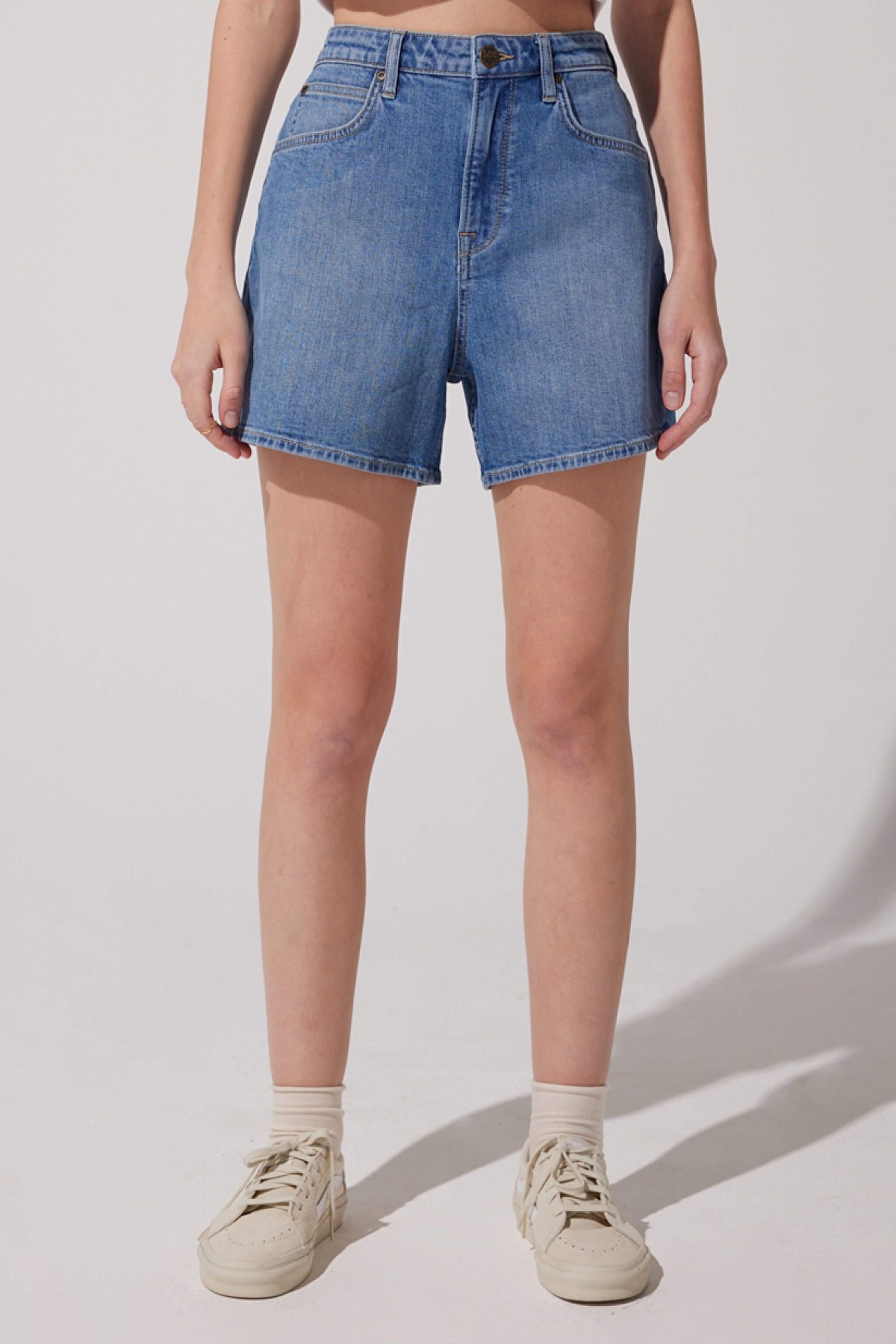 Stella Regular Fit Normal Kesim Yükek Bel Mavi Esnek Jean Kot Şort