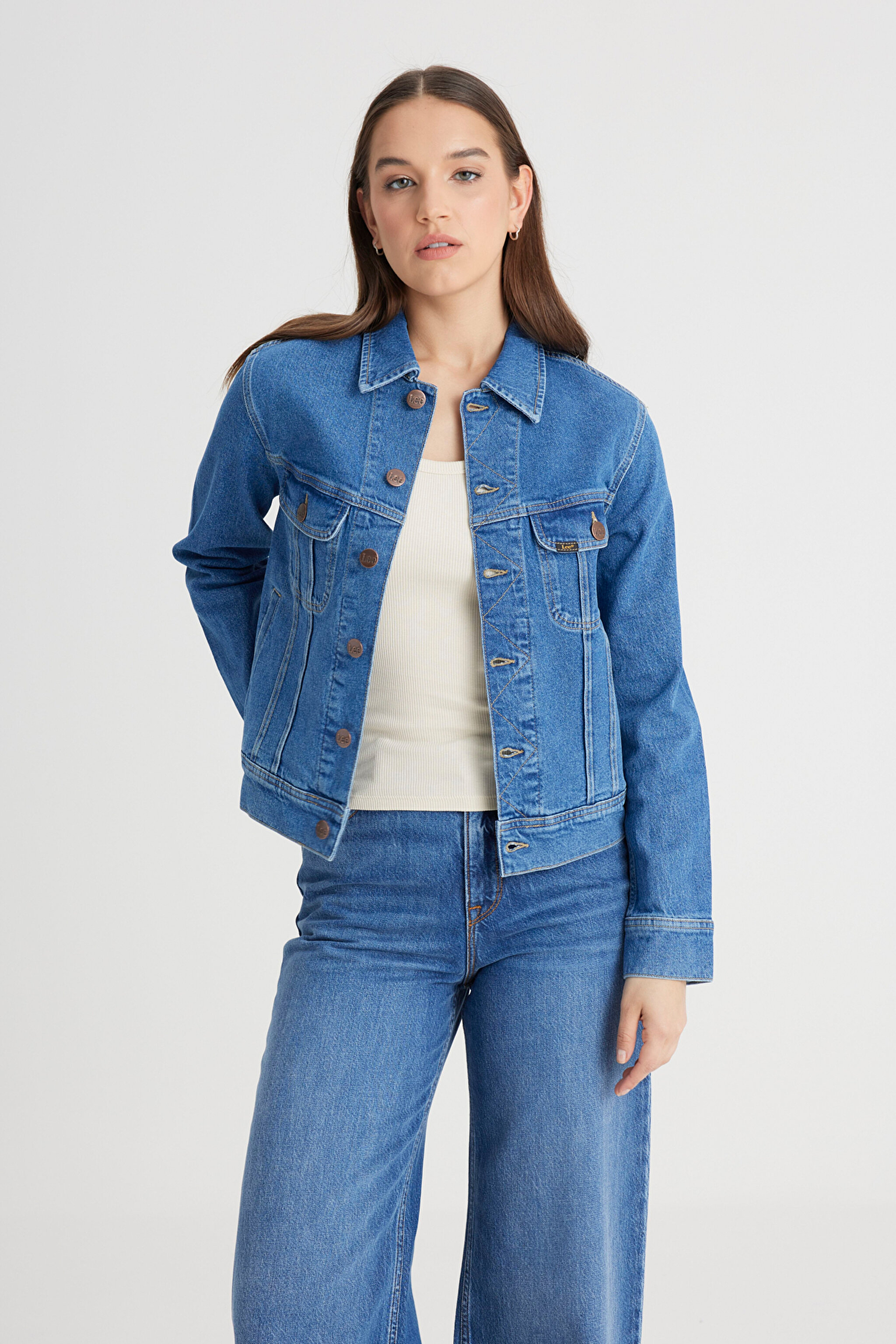 Regular Fit Normal Kesim Açık Mavi Jean Kot Ceket - Flash Of Brilliance-LV49205322G35