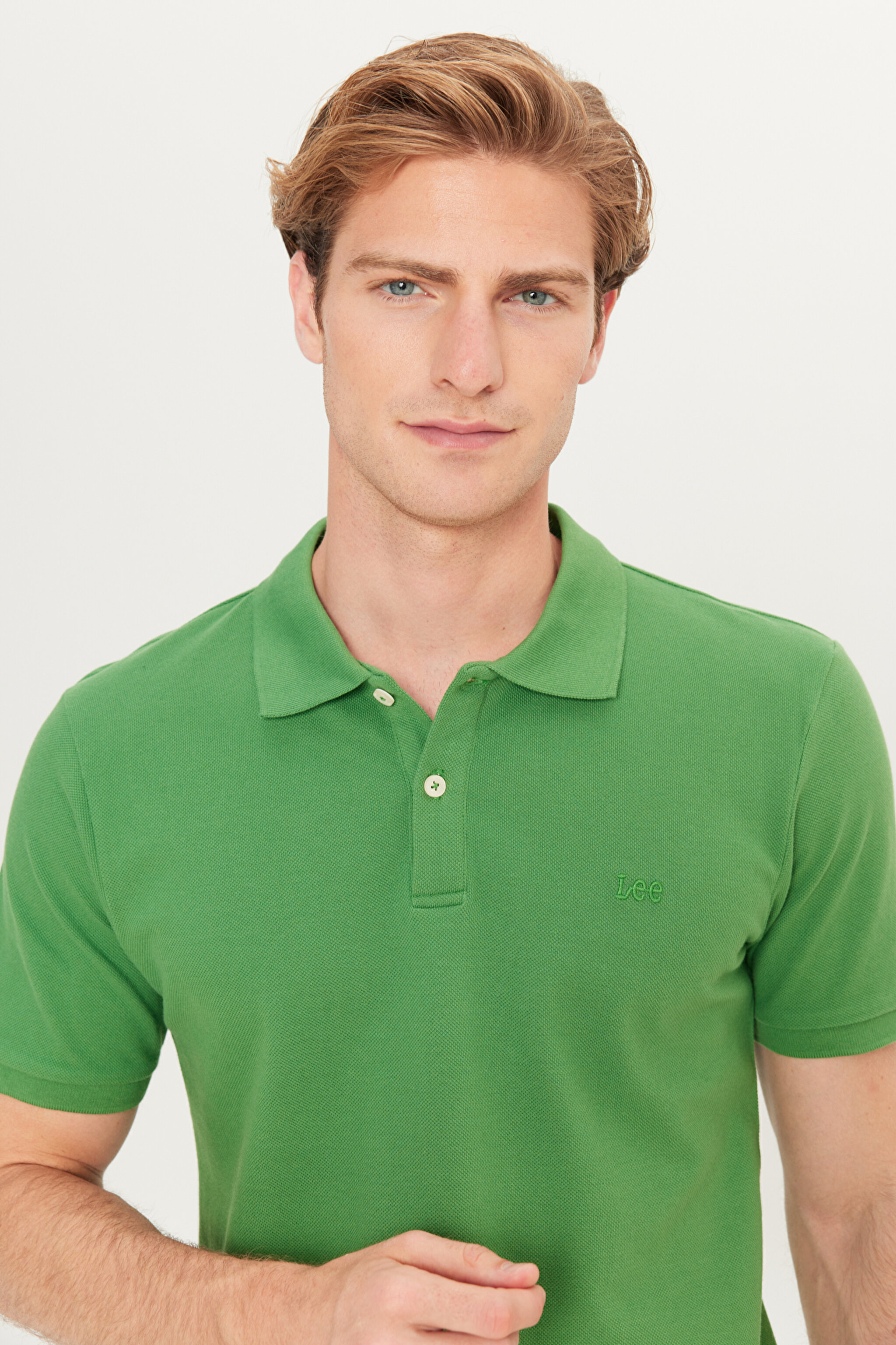 %100 Pamuk Regular Fit Normal Kesim Mint Yeşili Polo Yaka Tişört - Mint Green-ML211810303 (görsel 4)