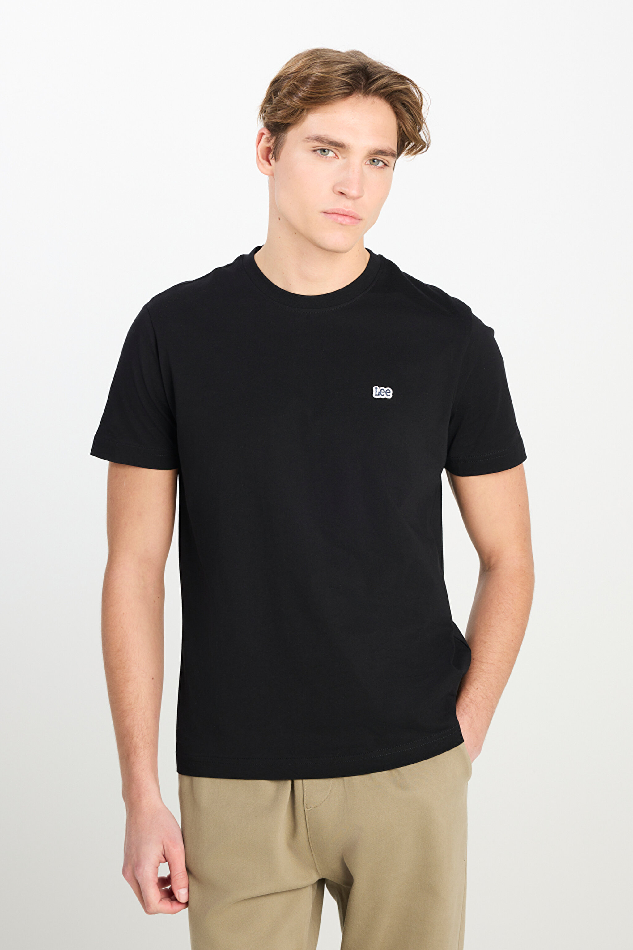 Regular Fit Normal Kesim Bisiklet Yaka Pamuklu Siyah Tişört - Black-ML60UFQ01 (görsel 2)