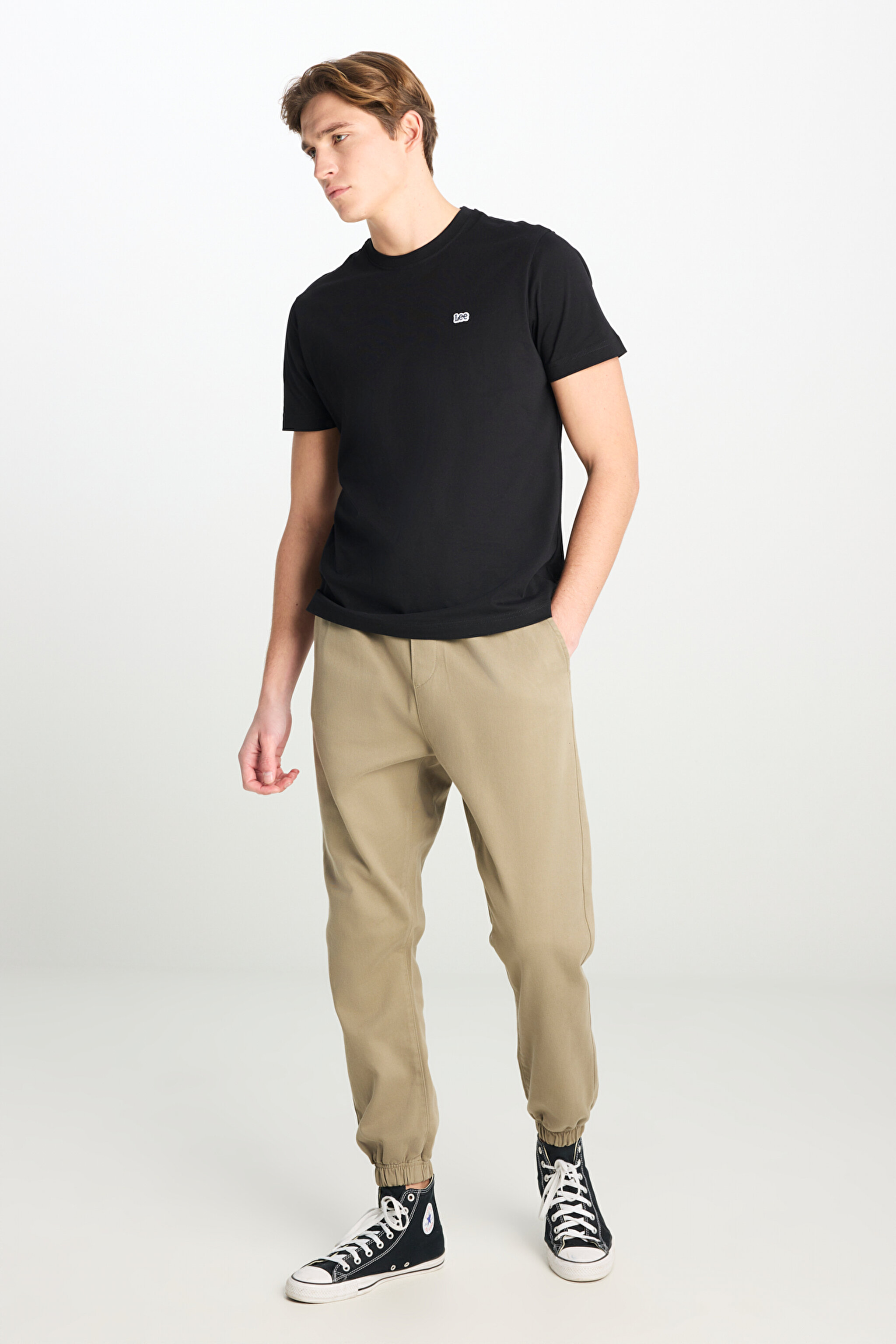 Regular Fit Normal Kesim Bisiklet Yaka Pamuklu Siyah Tişört - Black-ML60UFQ01 (görsel 3)