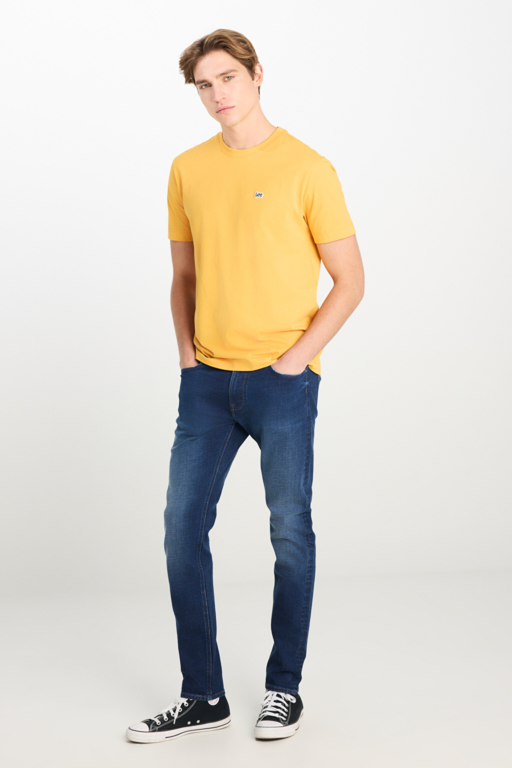Regular Fit Normal Kesim Bisiklet Yaka Sarı Tişört - Yellow-ML60UFQ200 (görsel 3)