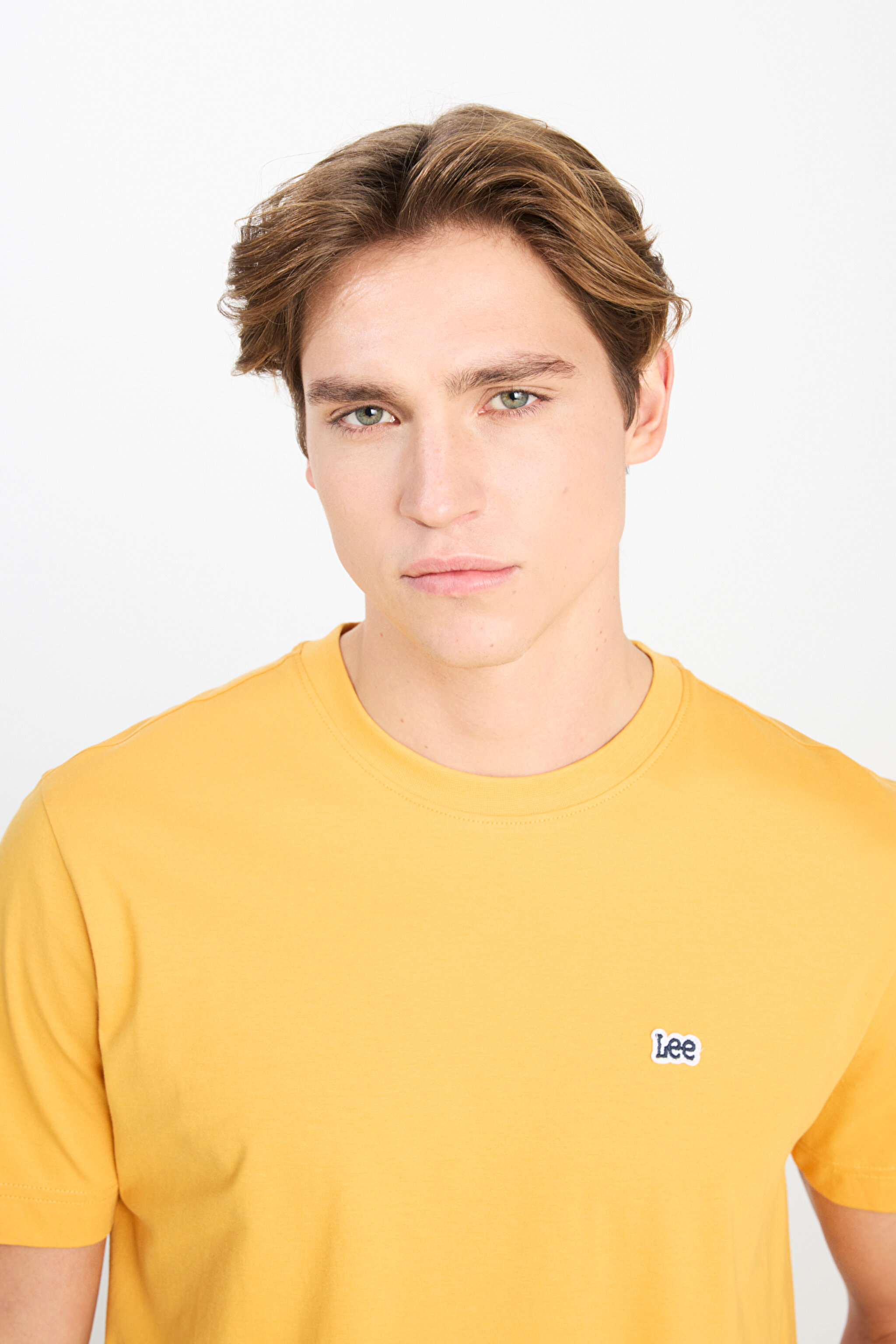 Regular Fit Normal Kesim Bisiklet Yaka Sarı Tişört - Yellow-ML60UFQ200 (görsel 4)