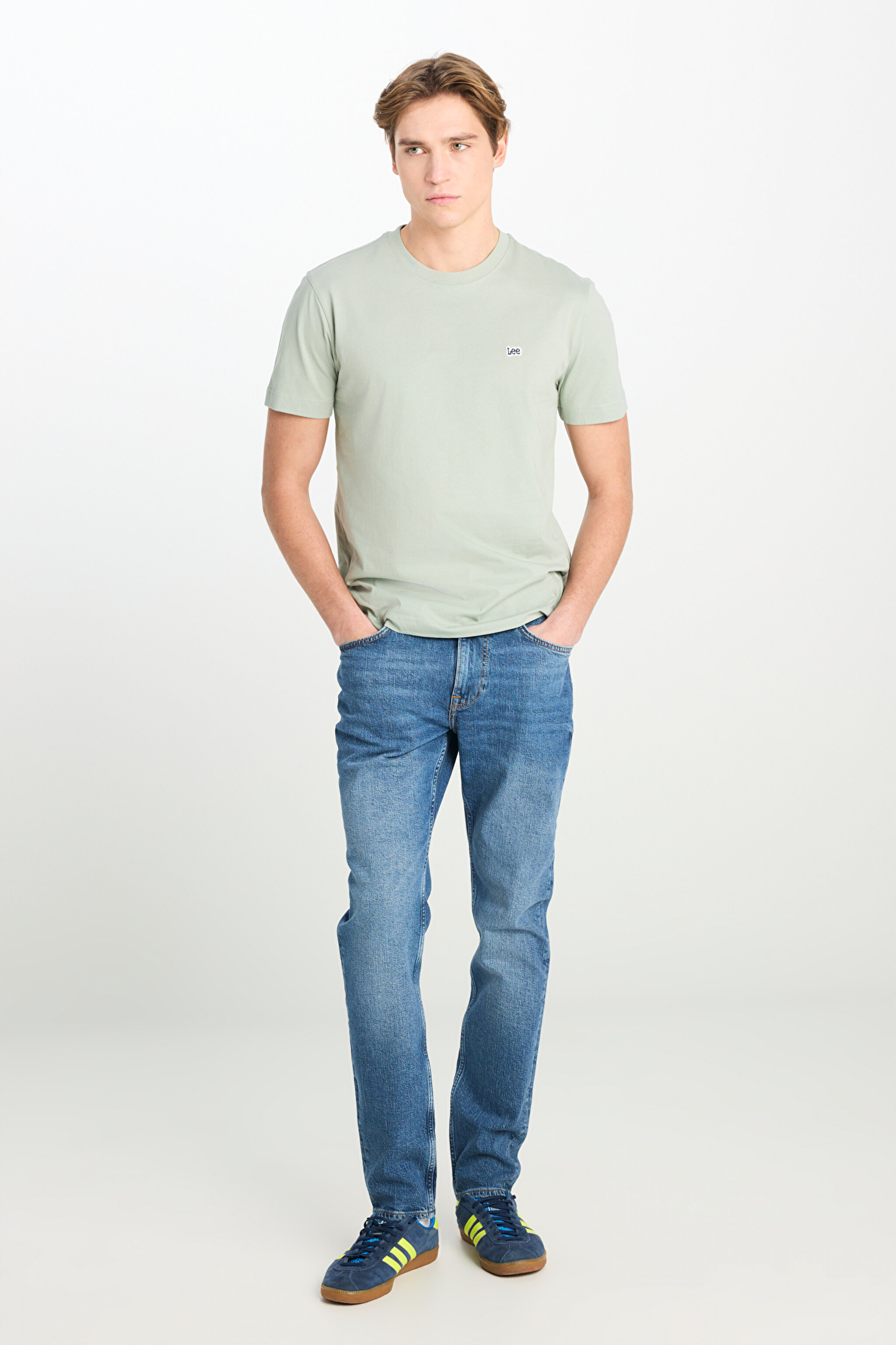 Regular Fit Normal Kesim Bisiklet Yaka Pamuklu Mint Yeşili Tişört - Mint Green-ML60UFQ303 (görsel 3)