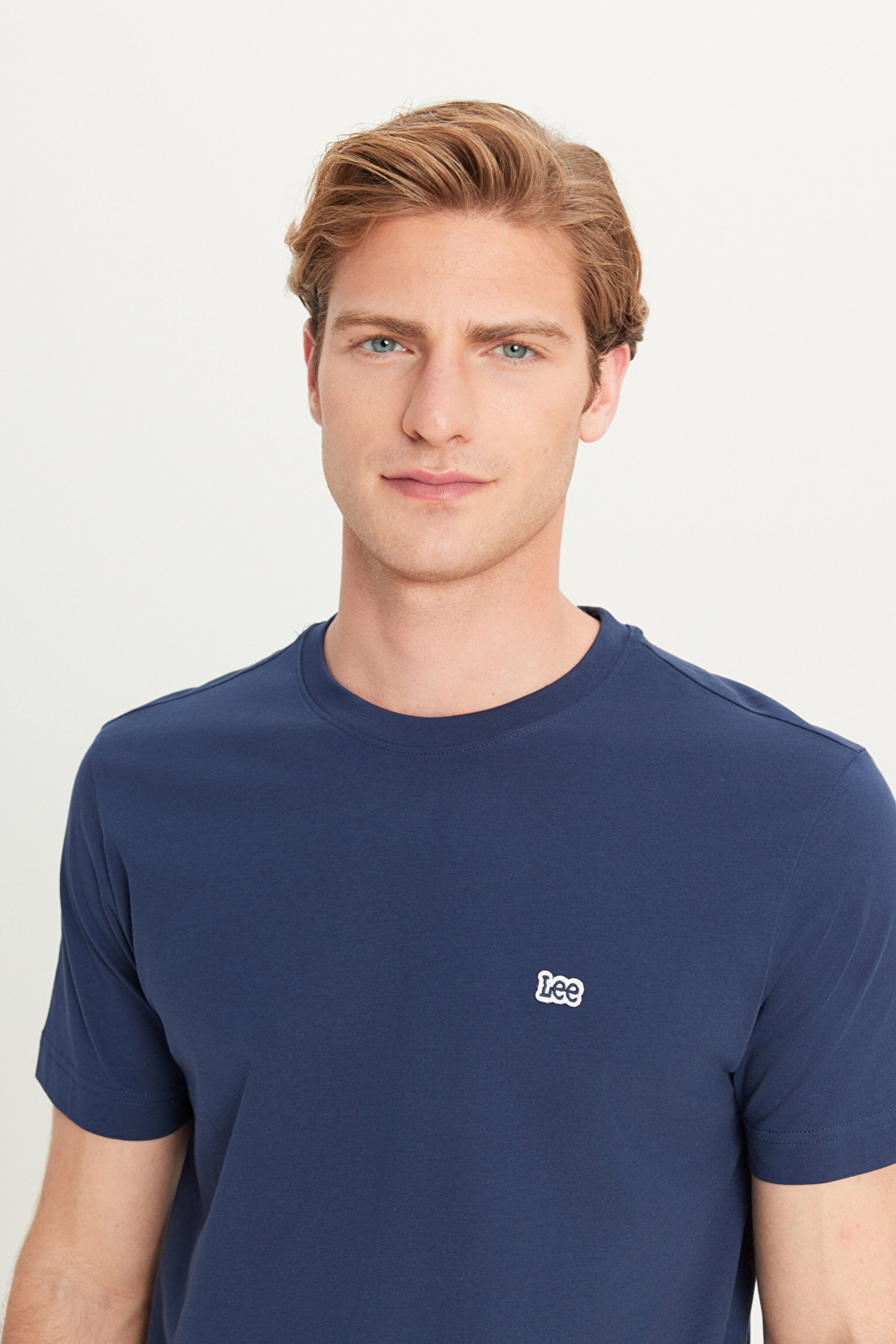 Regular Fit Normal Kesim Bisiklet Yaka Pamuklu Lacivert Tişört - Navy-ML60UFQ35 (görsel 4)