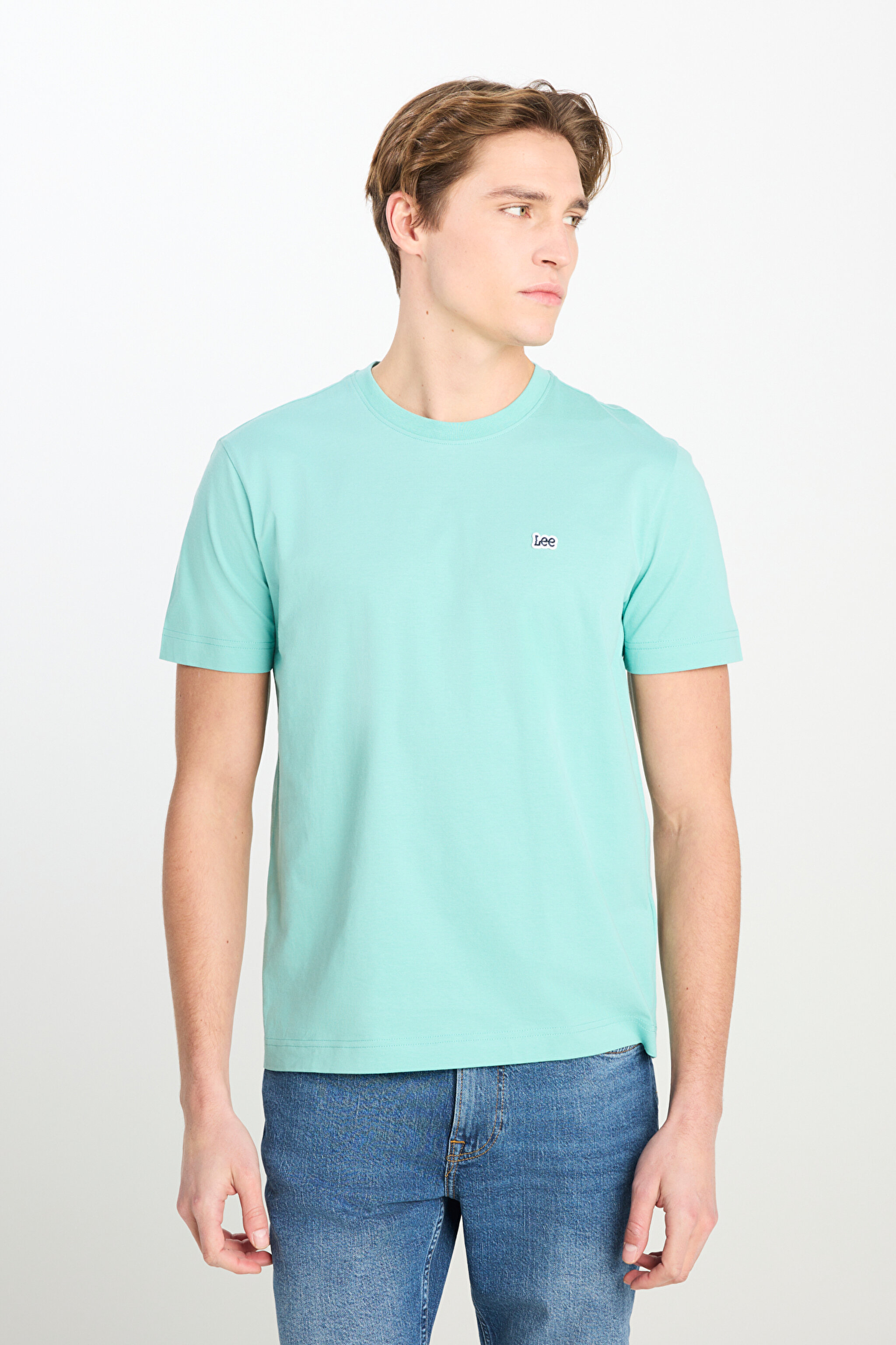 Regular Fit Normal Kesim Bisiklet Yaka Pamuklu Ada Çayı Tişört - SoftSage-ML60UFQ41 (görsel 2)