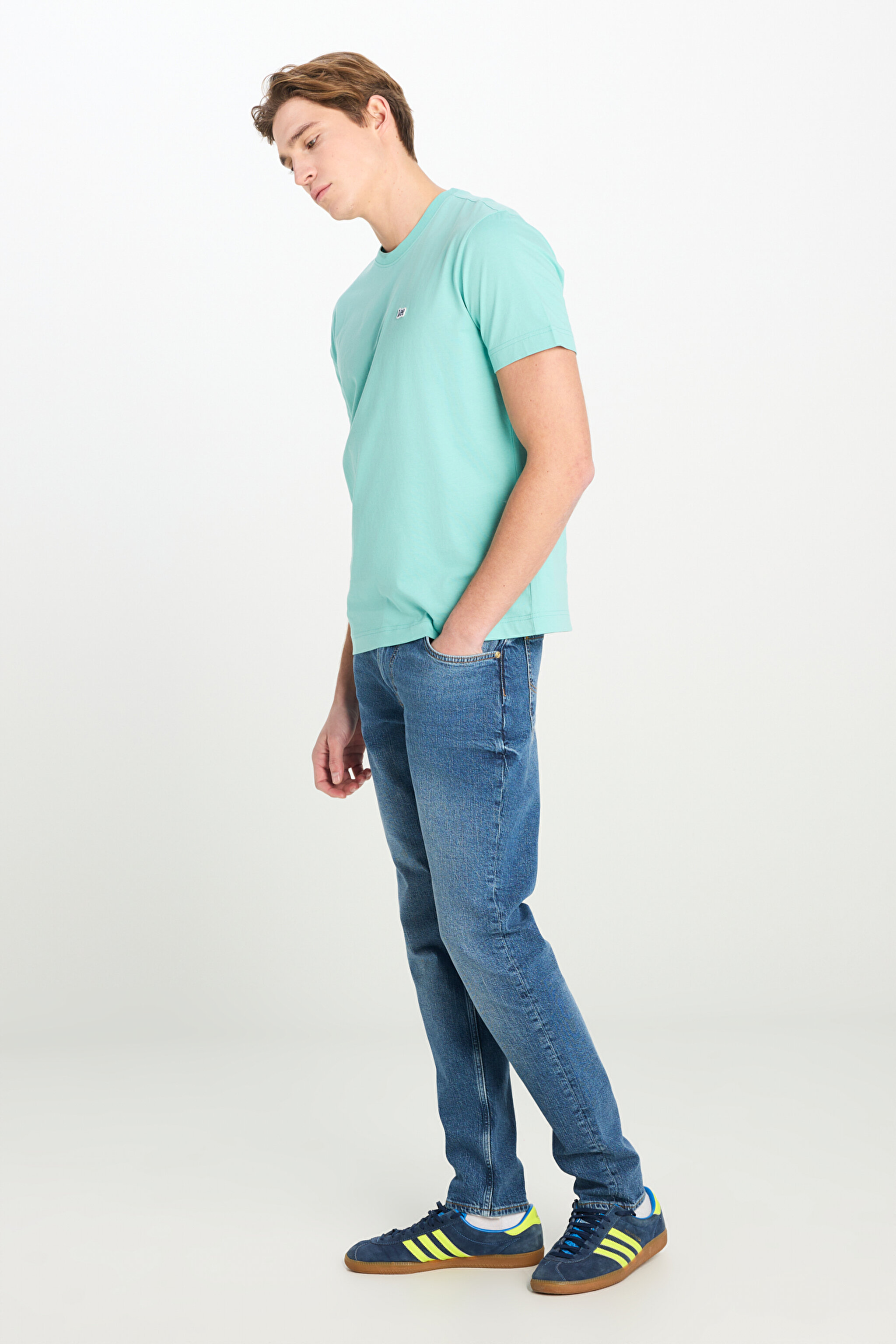 Regular Fit Normal Kesim Bisiklet Yaka Pamuklu Ada Çayı Tişört - SoftSage-ML60UFQ41 (görsel 3)