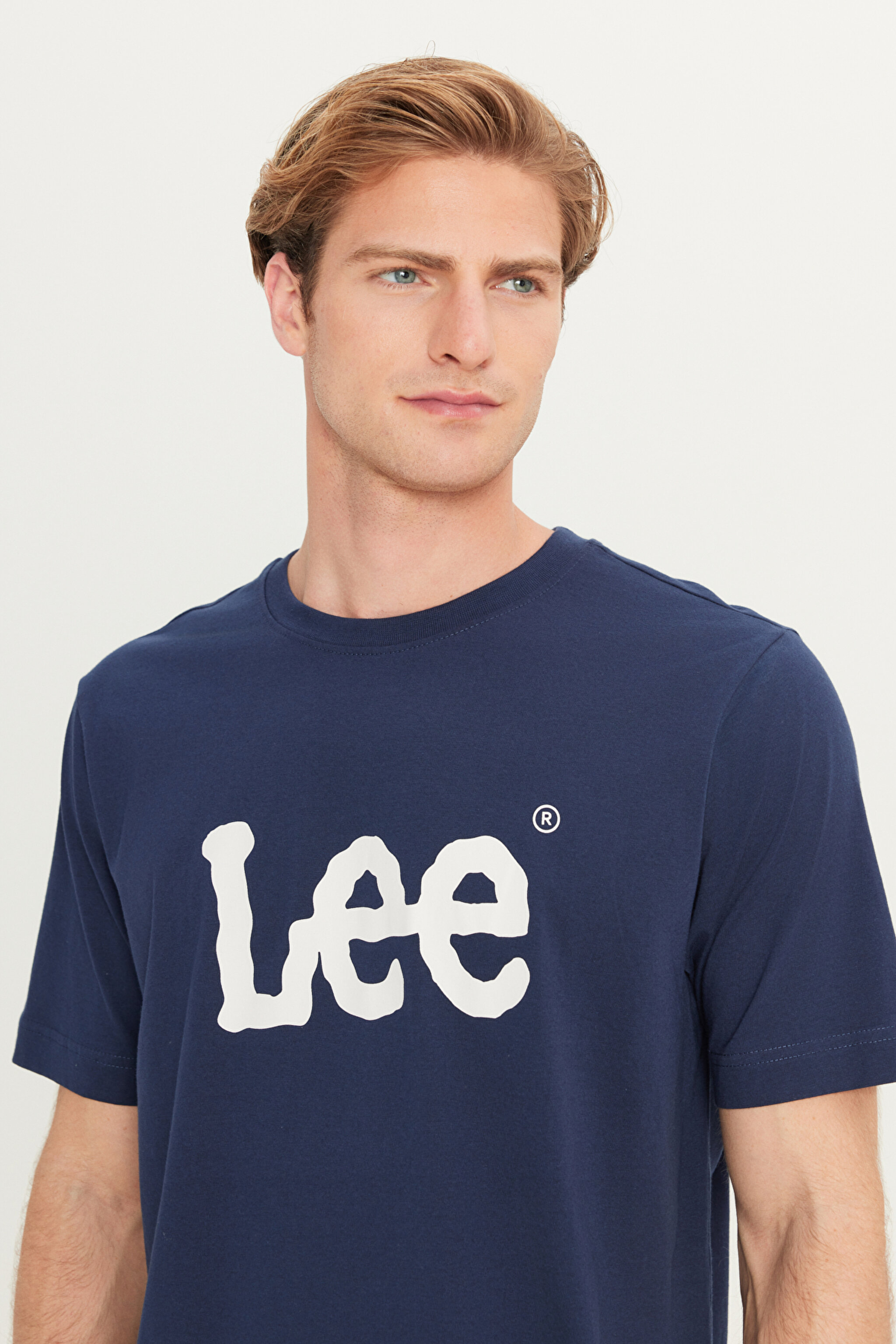 %100 Pamuk Regular Fit Normal Kesim Bisiklet Yaka Lacivert Tişört - Navy Drop-ML65QAIEE (görsel 4)