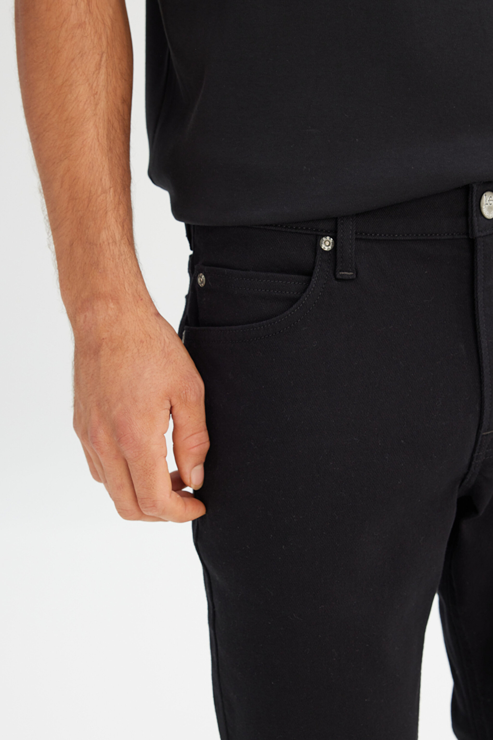 Pamuklu Slim Fit Dar Kesim Jean Denim Kot Denim Esnek Pantolon - Clean Black-ML701016AE (görsel 4)