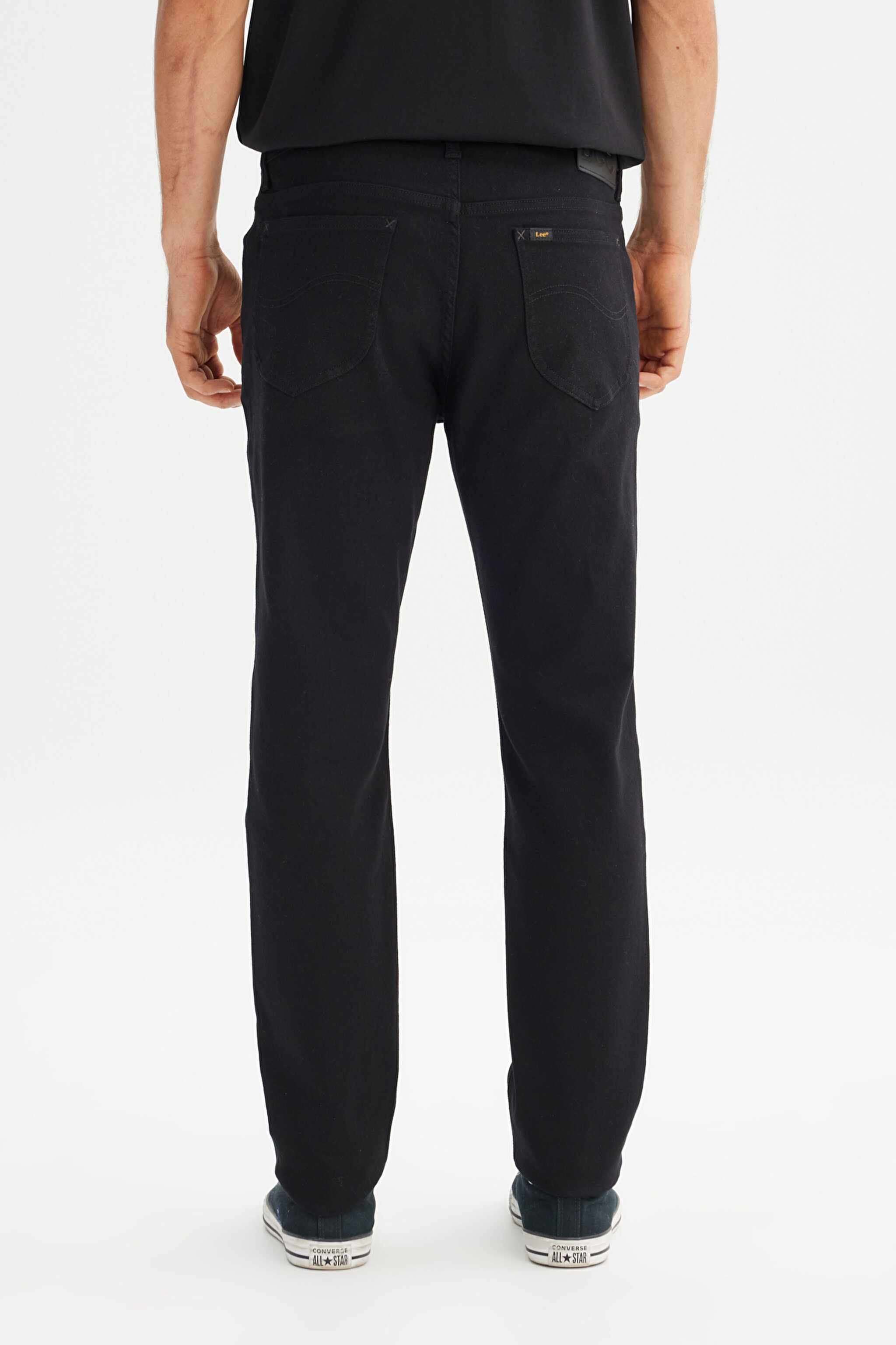 Pamuklu Slim Fit Dar Kesim Jean Denim Kot Denim Esnek Pantolon - Clean Black-ML701016AE (görsel 5)