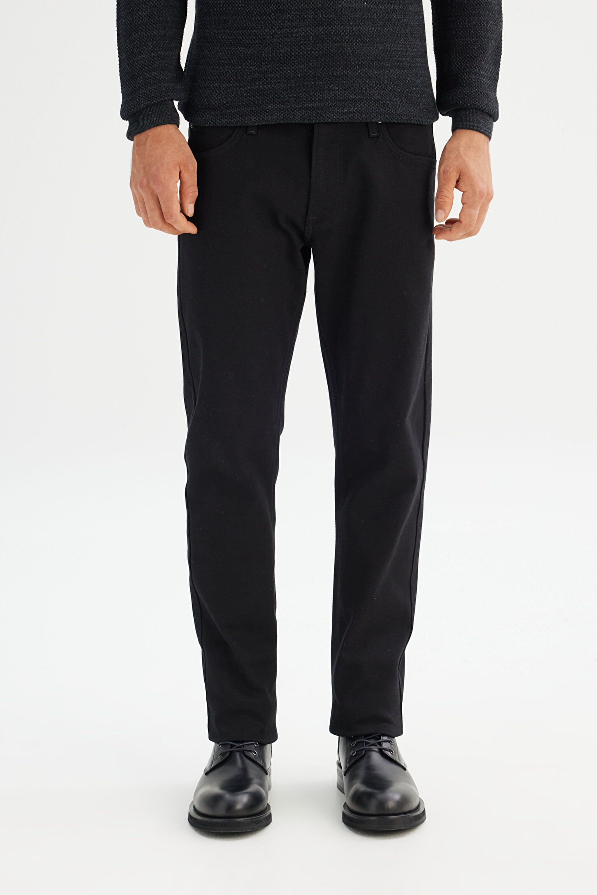 Pamuklu Straight Fit Cepli Esnek Kot Denim Jean Pantolon - Black-ML706HFAE (görsel 2)
