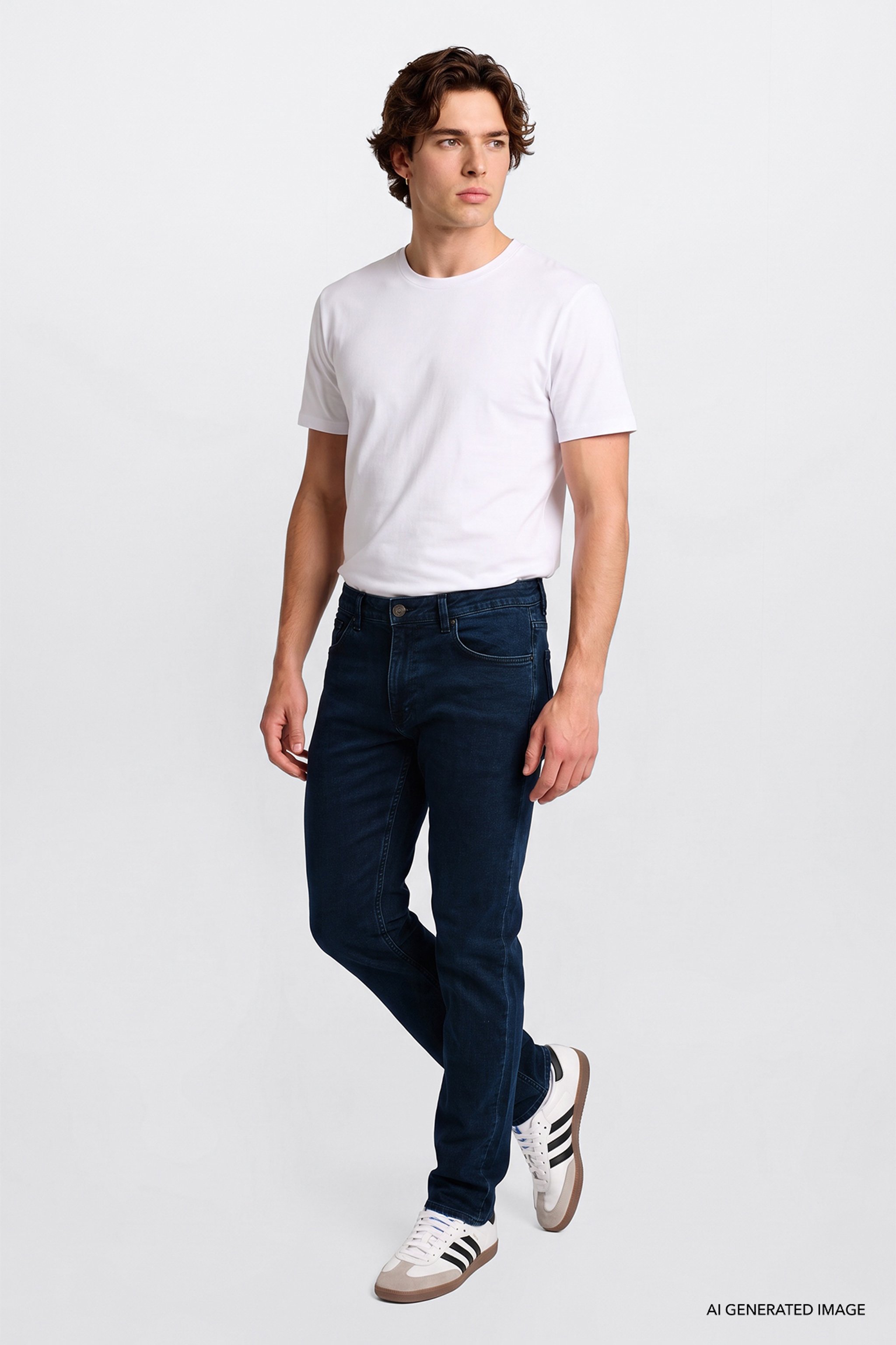 Daren Straight Fit Düz Kesim Normal Bel Pamuklu Esnek Jean Denim Pantolon - Night Shade-ML70700026CP (görsel 2)
