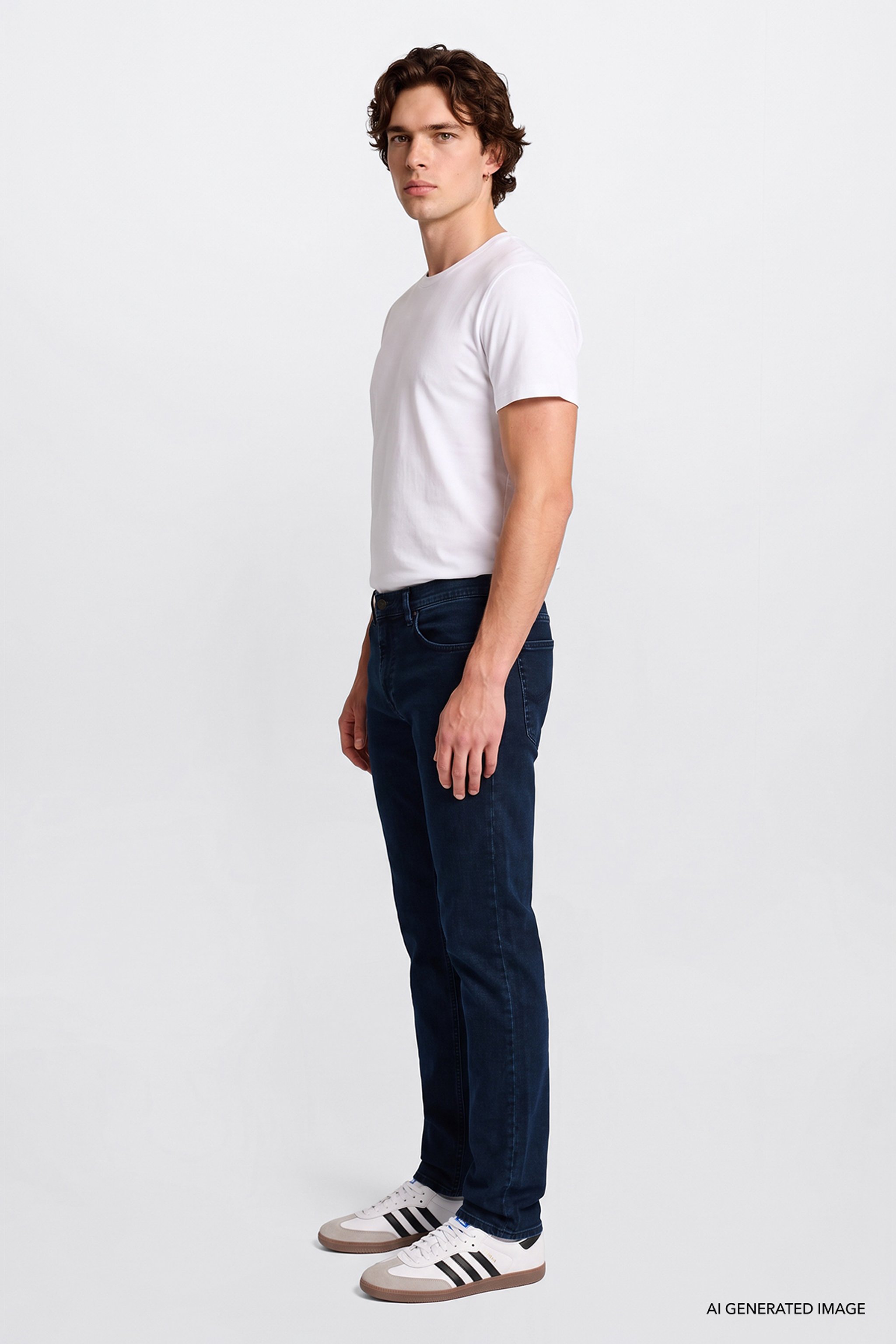 Daren Straight Fit Düz Kesim Normal Bel Pamuklu Esnek Jean Denim Pantolon - Night Shade-ML70700026CP (görsel 3)