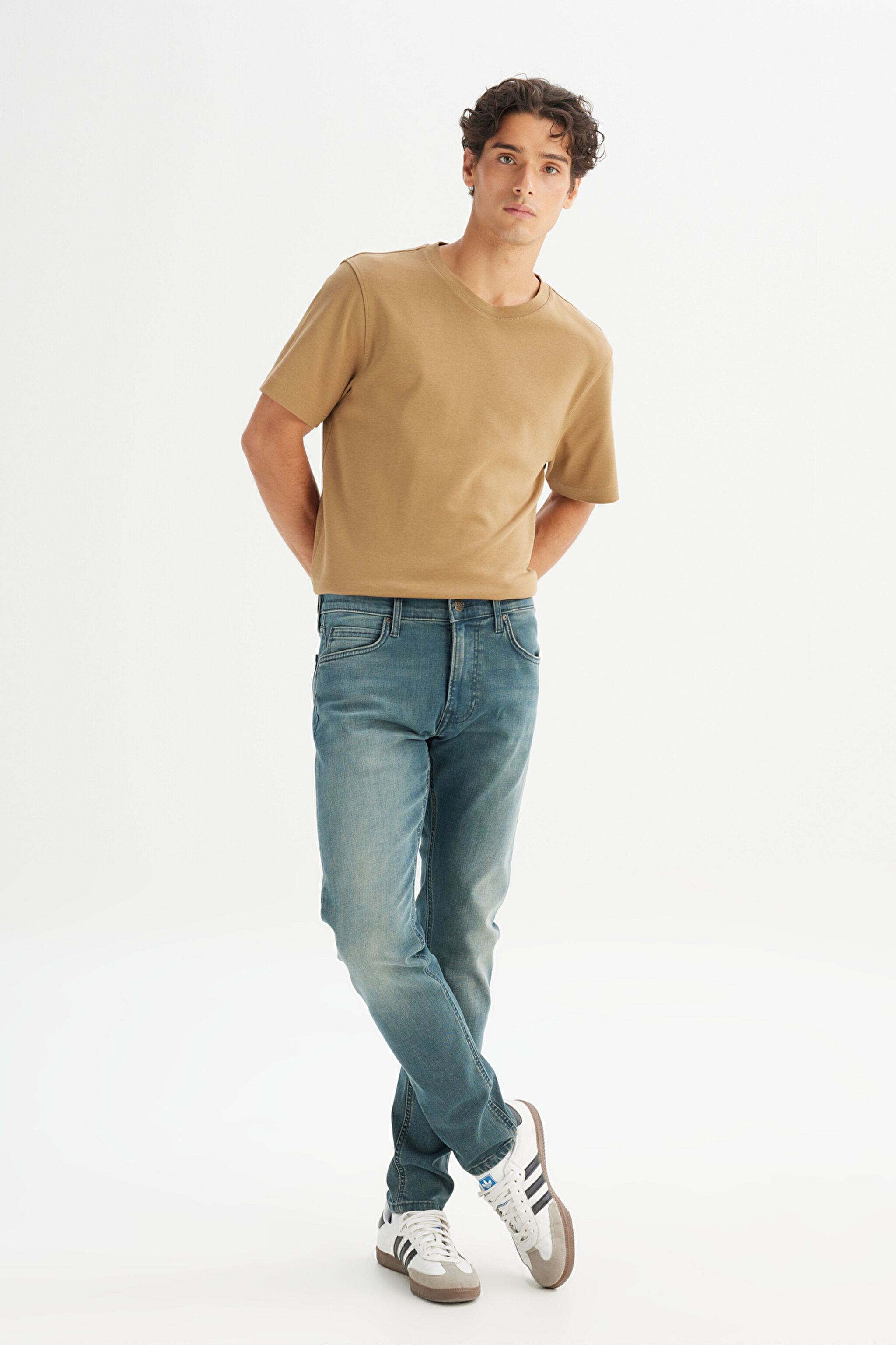 Pamuklu Slim Fit Dar Kesim Cepli Esnek Jean Denim Kot Pantolon - Stone-ML71909258 (görsel 3)