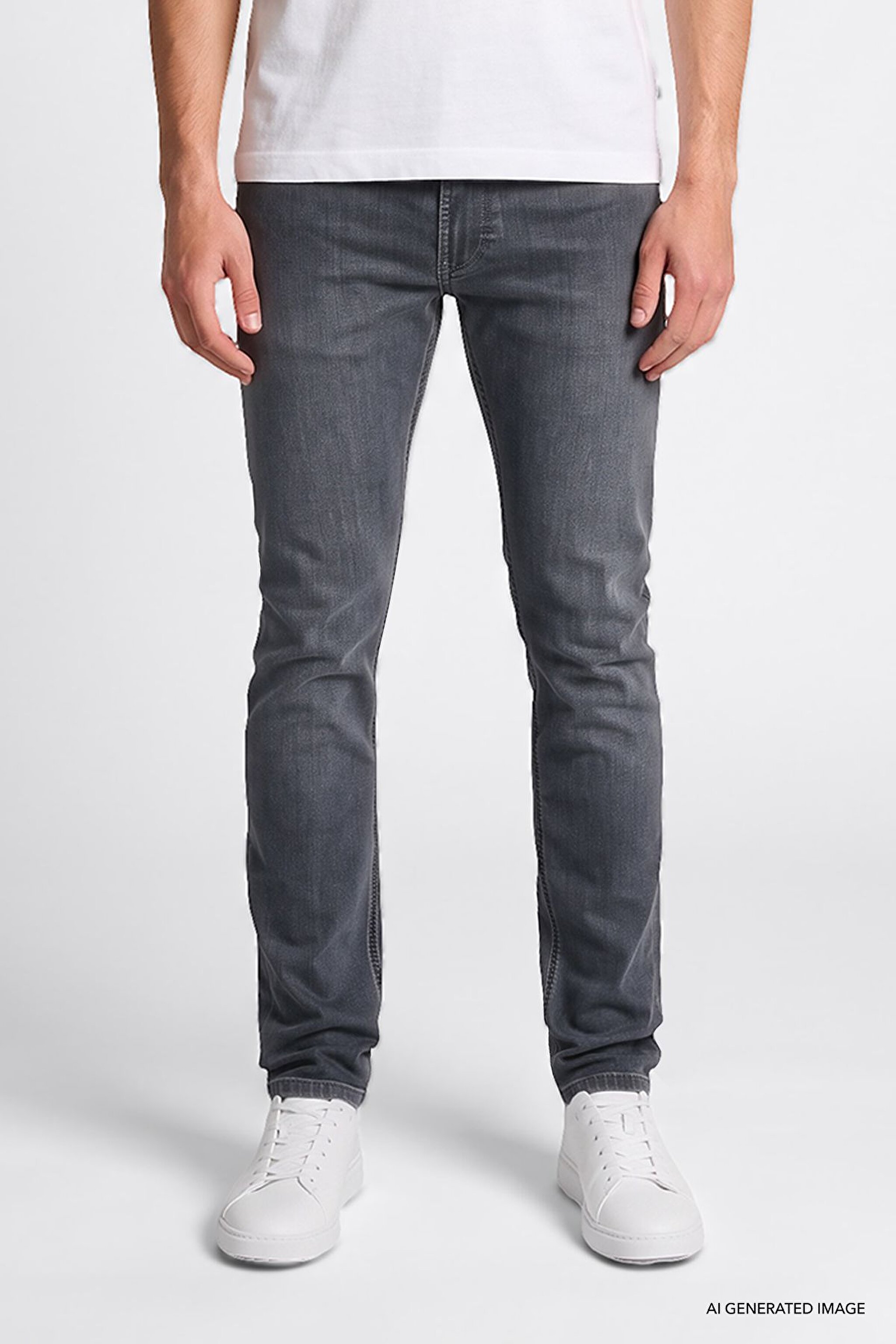 Pamuklu Slim Fit Dar Kesim Cepli Esnek Denim Jean Kot Pantolon - Ashes-ML7199020905 (görsel 3)