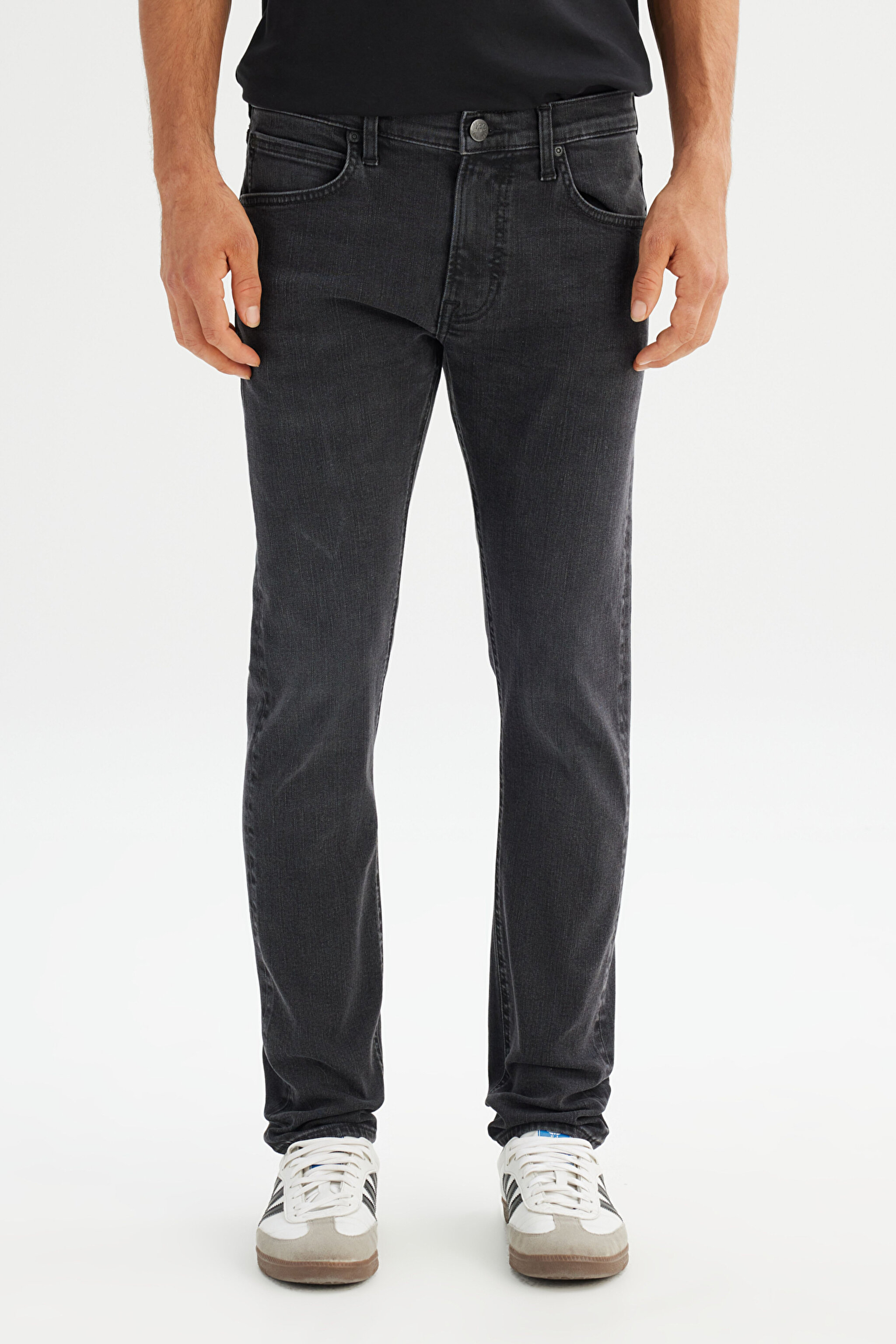 Luke Pamuklu Slim Fit Dar Kesim Cepli Jean Kot Denim Pantolon - Moto Black-ML719IZHL (görsel 2)