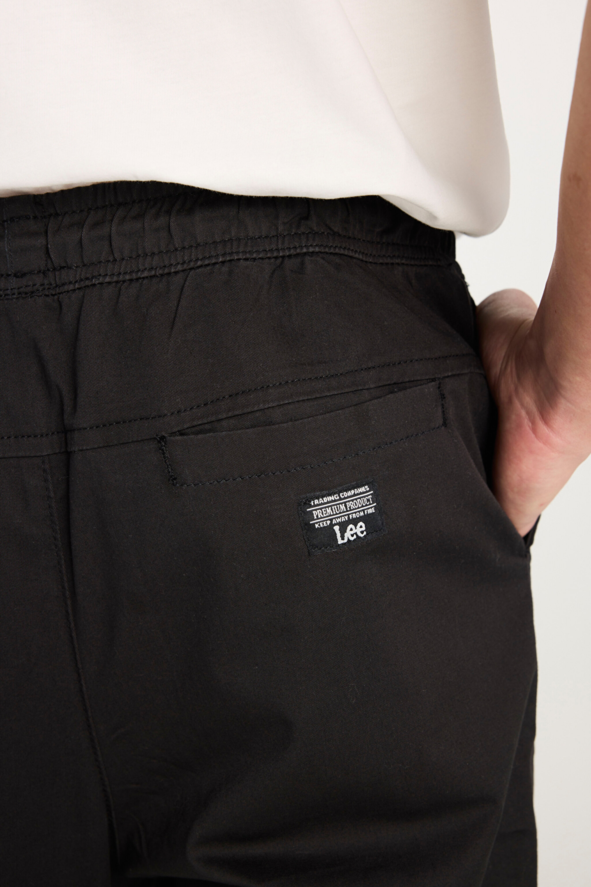 Regular Fit Normal Kesim Ribanalı Paça Pamuklu Siyah Jogger Pantolon - Black-MLM04008001 (görsel 6)