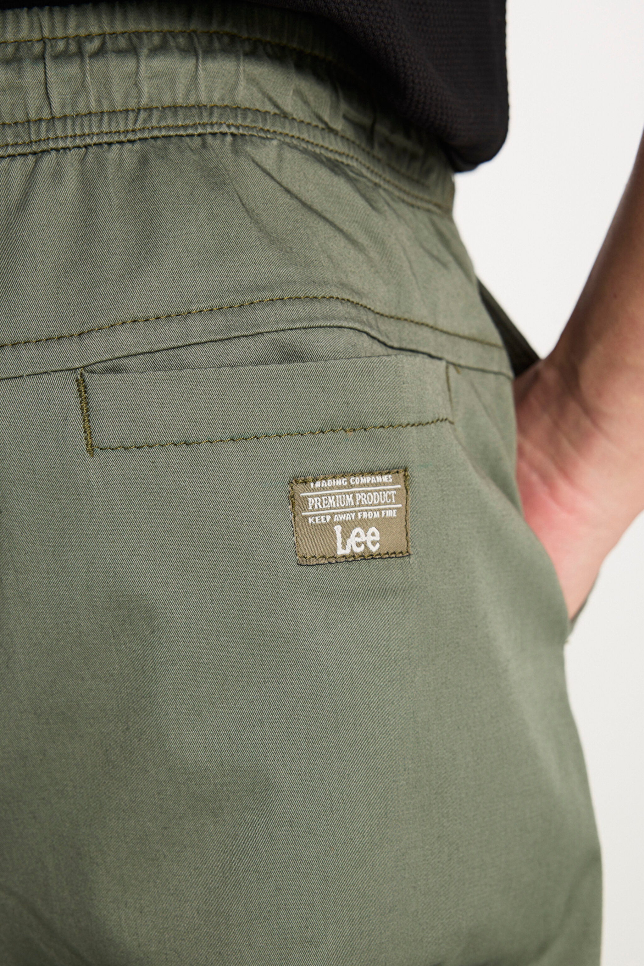 Regular Fit Normal Kesim Ribanalı Paça Pamuklu Haki Jogger Pantolon - Khaki-MLM04008801 (görsel 6)