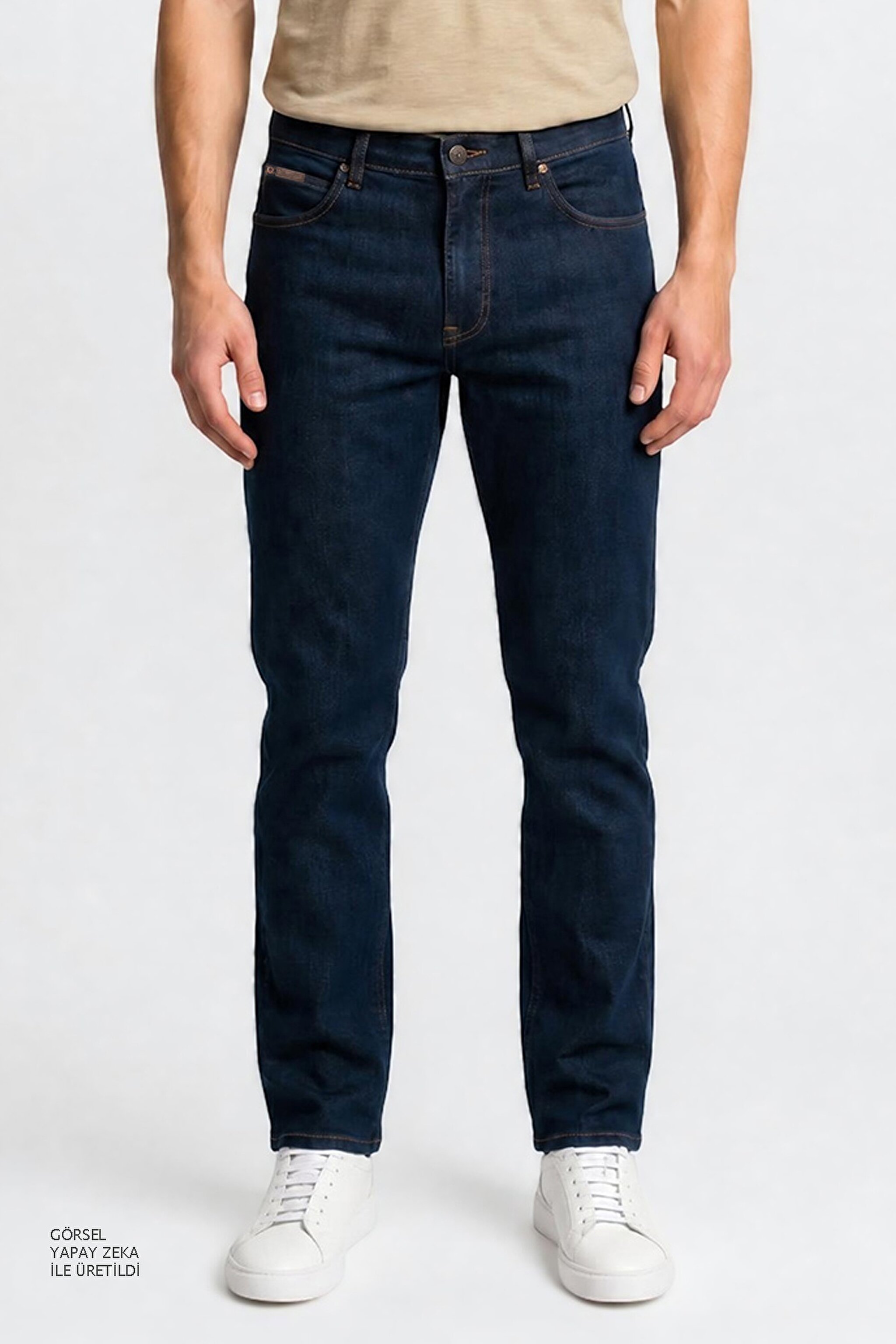 Pamuklu Straight Fit Cepli Esnek Jean Kot Denim Pantolon - Black-MW12175001 (görsel 4)