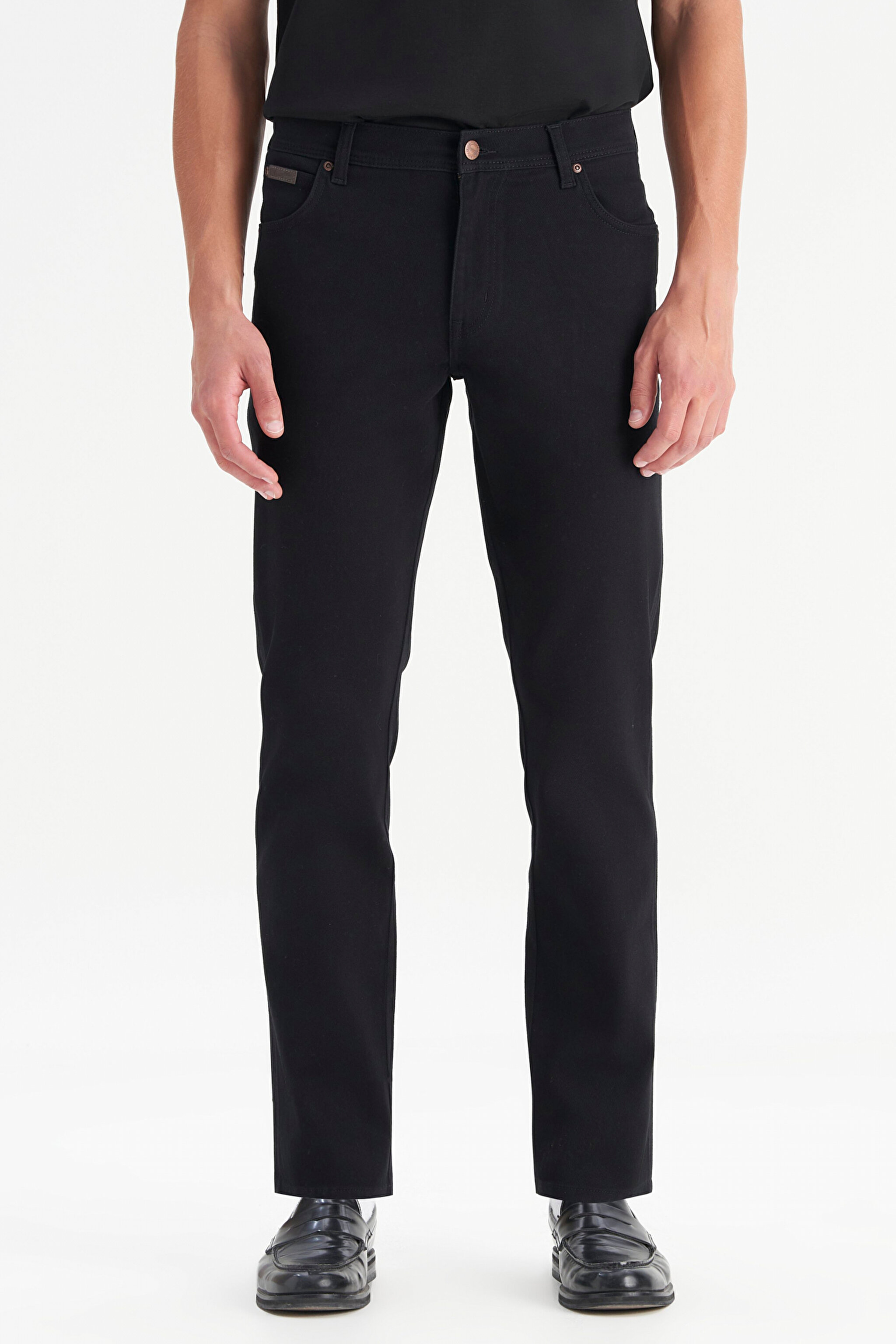 Texas Pamuklu Slim Fit Dar Kesim Cepli Esnek Jean Kot Denim Pantolon - Black-MW12S016100 (görsel 2)