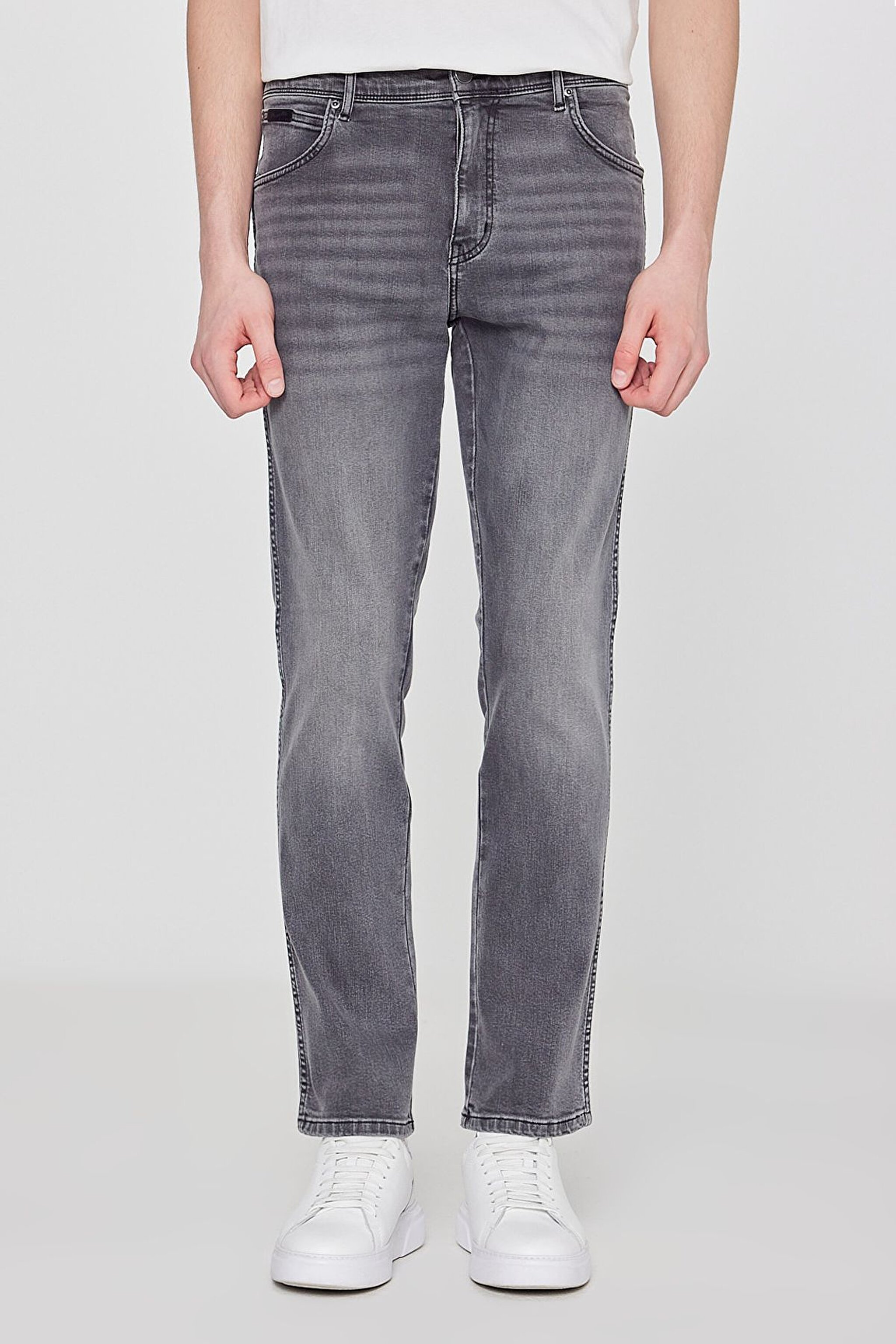 Texas Pamuklu Slim Fit Dar Kesim Cepli Esnek Jean Kot Denim Pantolon - Mid Anthracite-MW12S099051 (görsel 3)