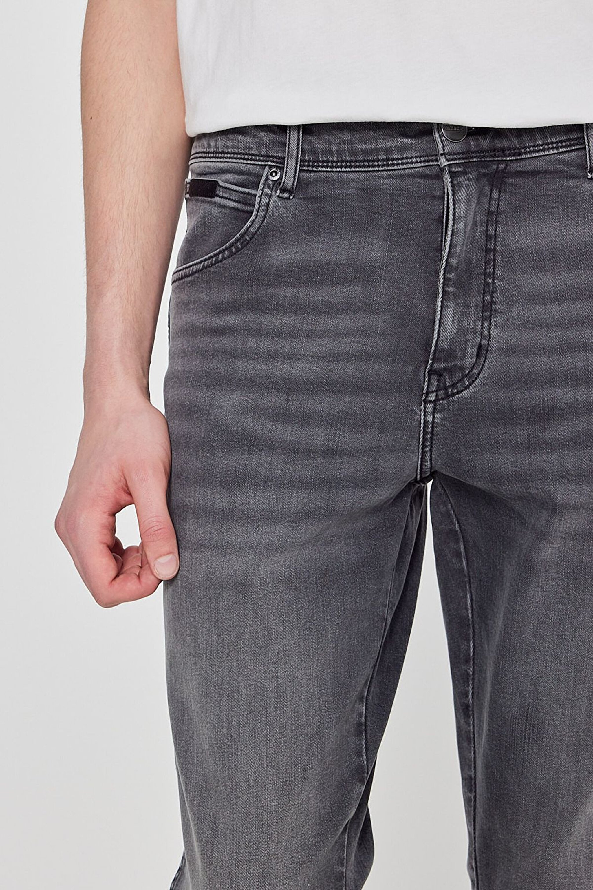 Texas Pamuklu Slim Fit Dar Kesim Cepli Esnek Jean Kot Denim Pantolon - Mid Anthracite-MW12S099051 (görsel 5)