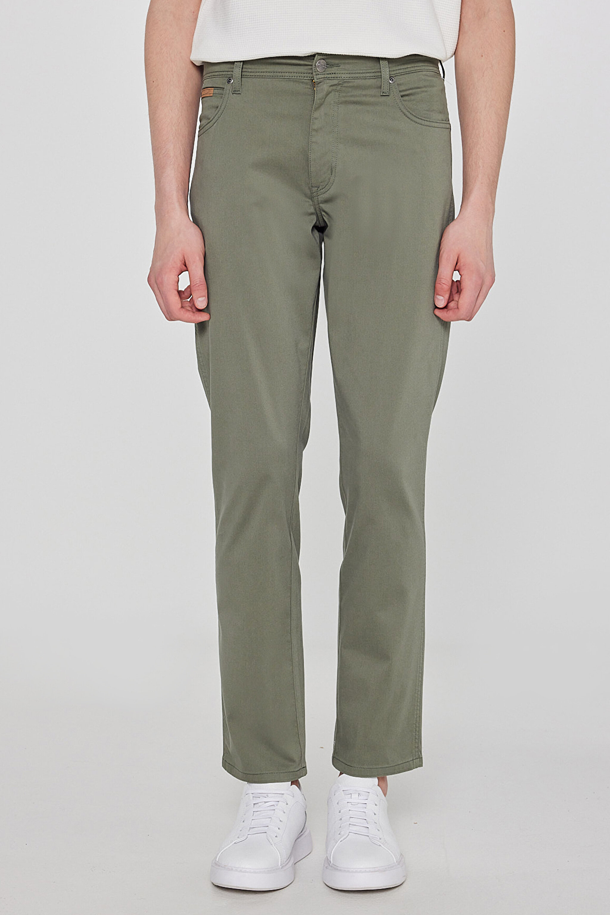 Texas Slim Fit Dar Kesim Normal Bel Siyah Esnek Pantolon - Green-MW12SEA300 (görsel 3)