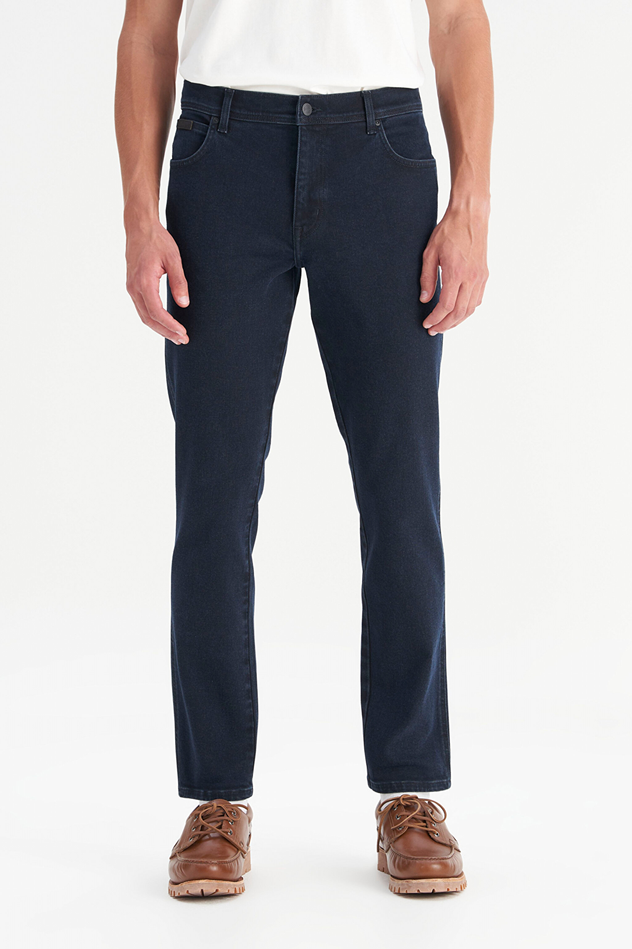 Texas Pamuklu Slim Fit Dar Kesim Cepli Jean Kot Denim Pantolon - Galaxy-MW12SMI375 (görsel 2)