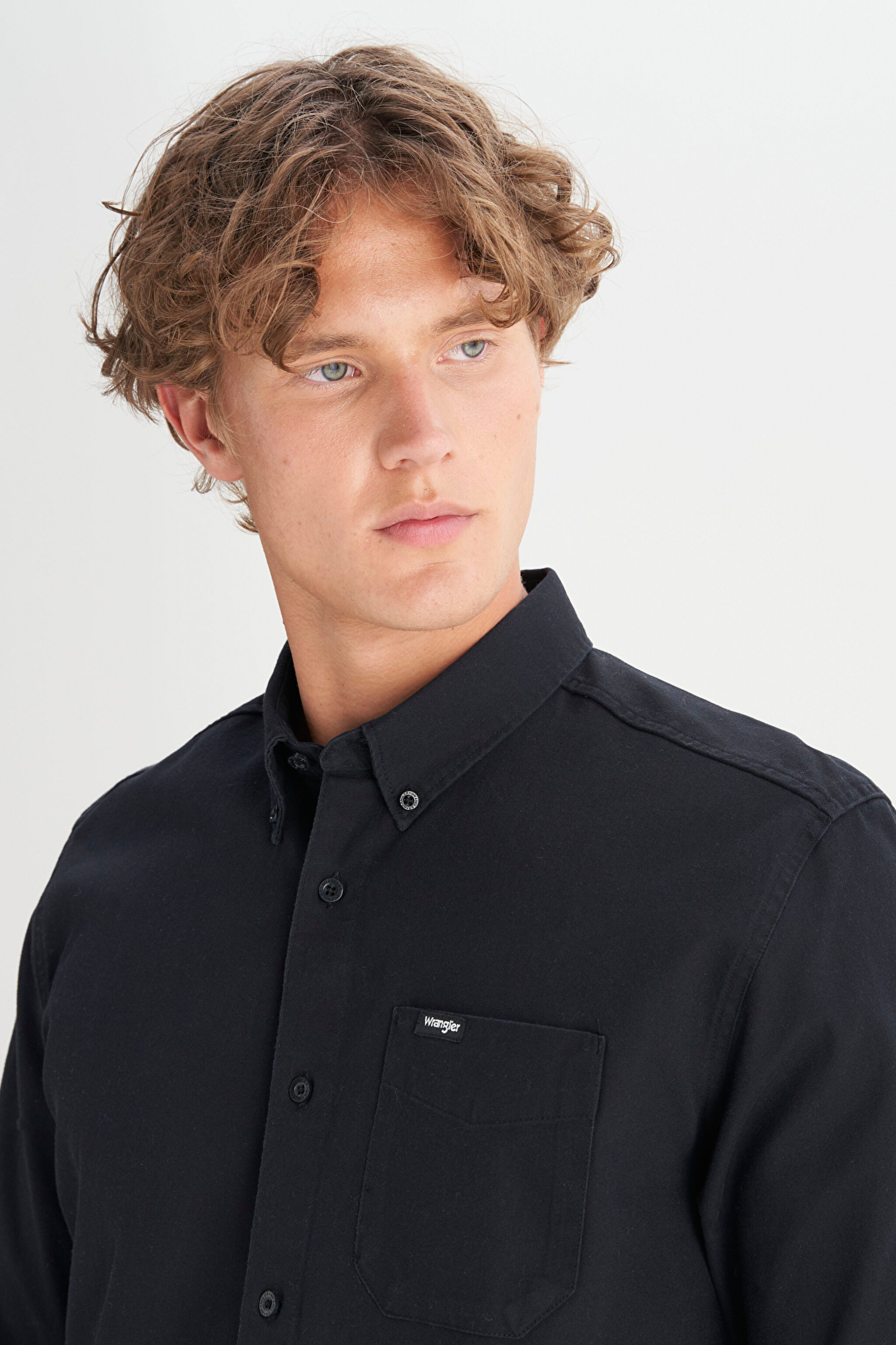 %100 Pamuk Regular Fit Normal Kesim Cep Detaylı Siyah Gömlek - Black-MW241464001 (görsel 4)