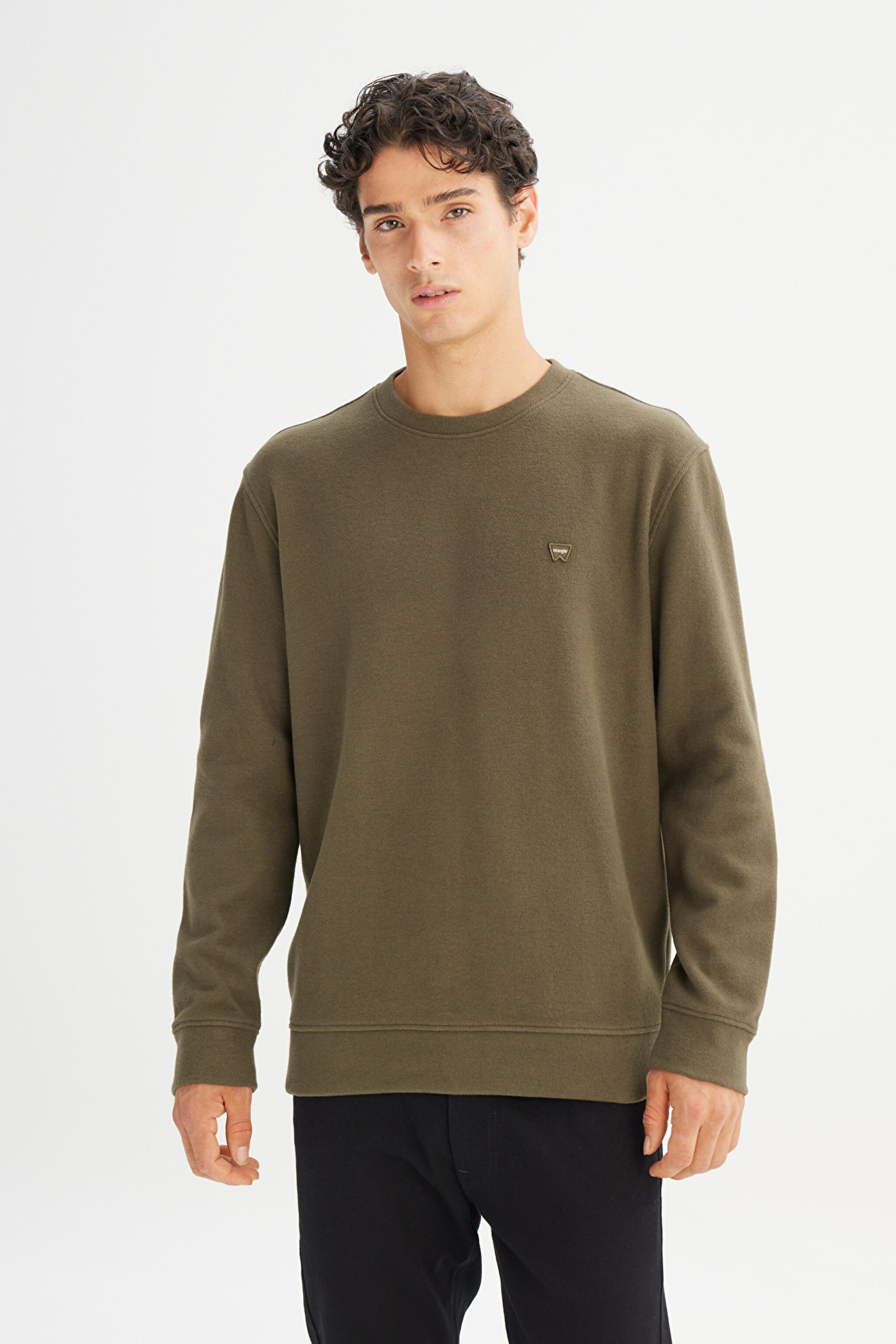 Pamuklu Regular Fit Normal Kesim Bisiklet Yaka Selanik Örgü Sweatshirt