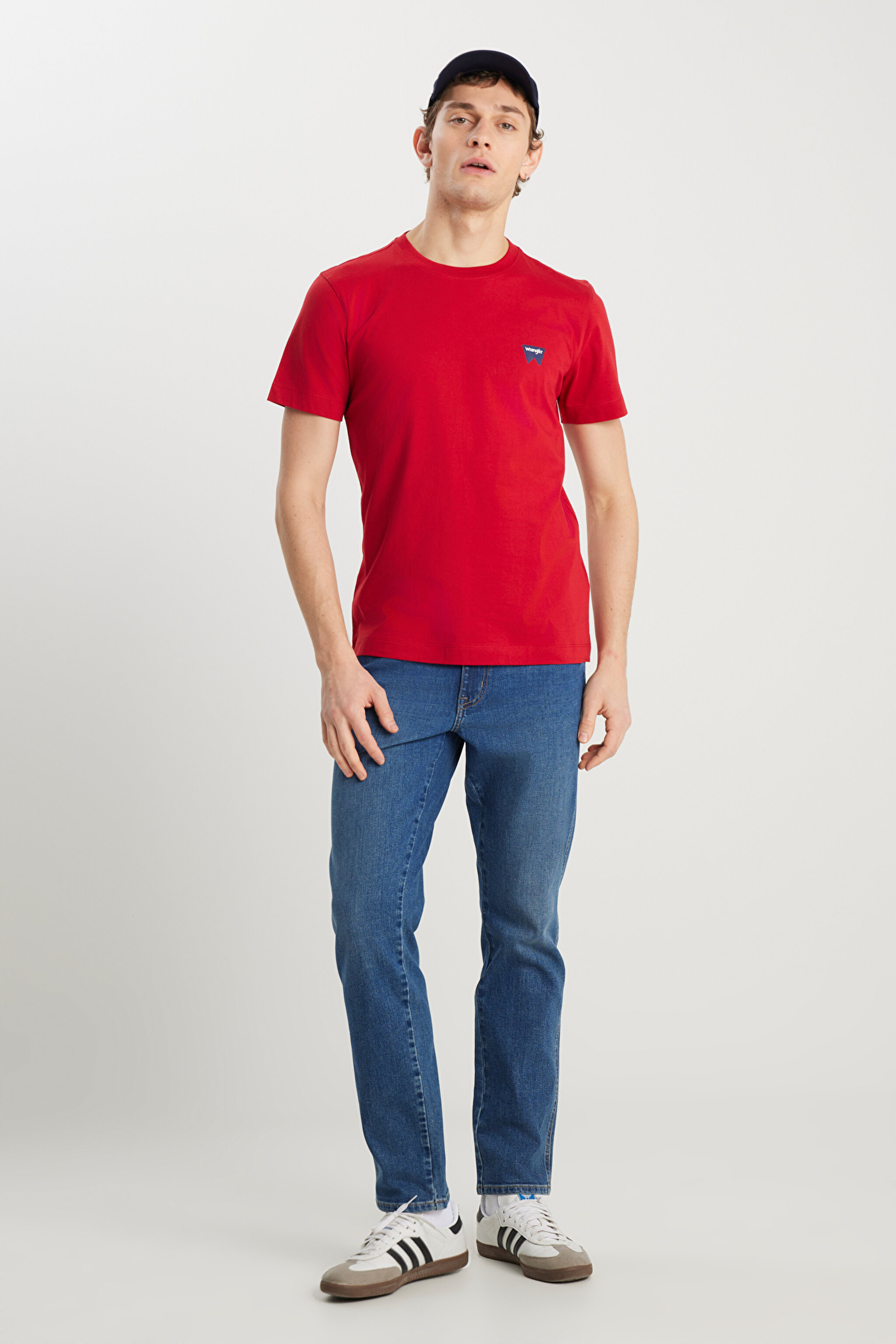 %100 Pamuk Regular Fit Normal Kesim Bisiklet Yaka Minimal Logo Kırmızı Tişört - Scarlet Red-MW70MD33UU (görsel 3)
