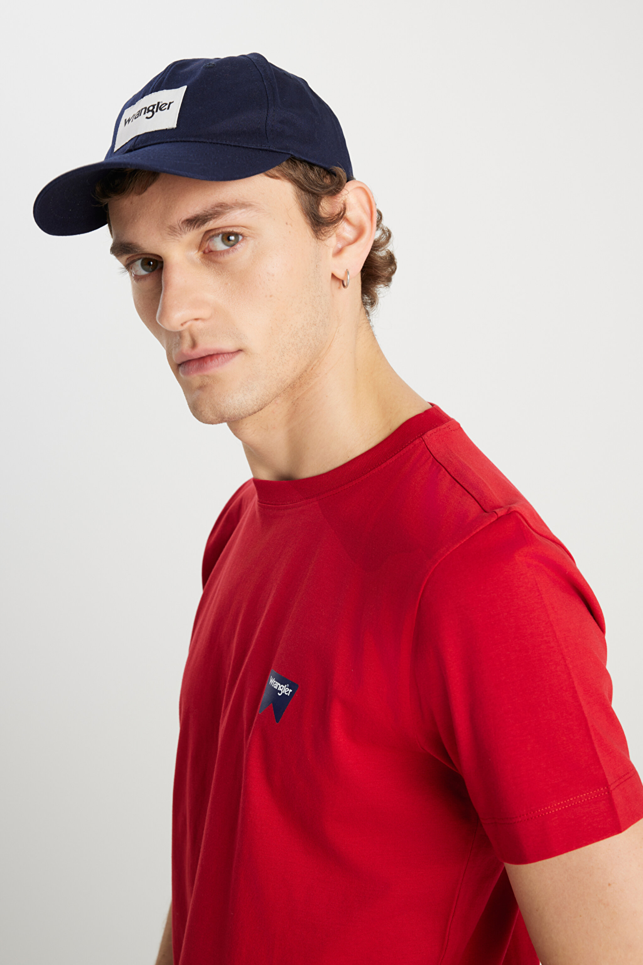%100 Pamuk Regular Fit Normal Kesim Bisiklet Yaka Minimal Logo Kırmızı Tişört - Scarlet Red-MW70MD33UU (görsel 4)