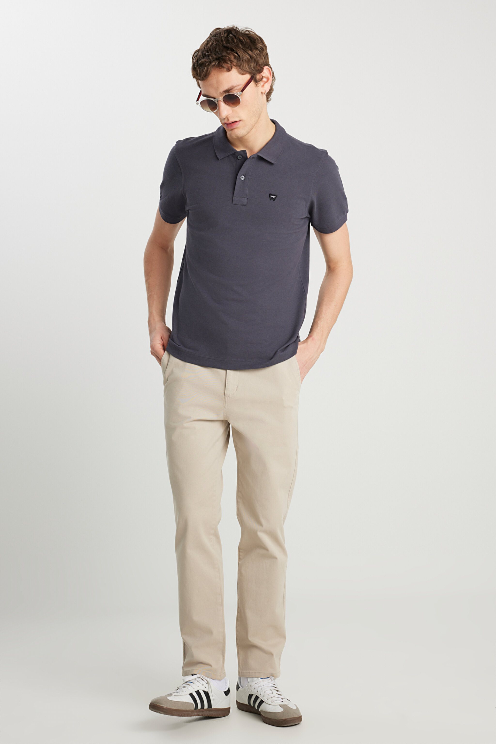 %100 Pamuk Regular Fit Normal Kesim Antrasit Polo Yaka Tişört - Anthracite-MW7D5K4XX2T003 (görsel 3)