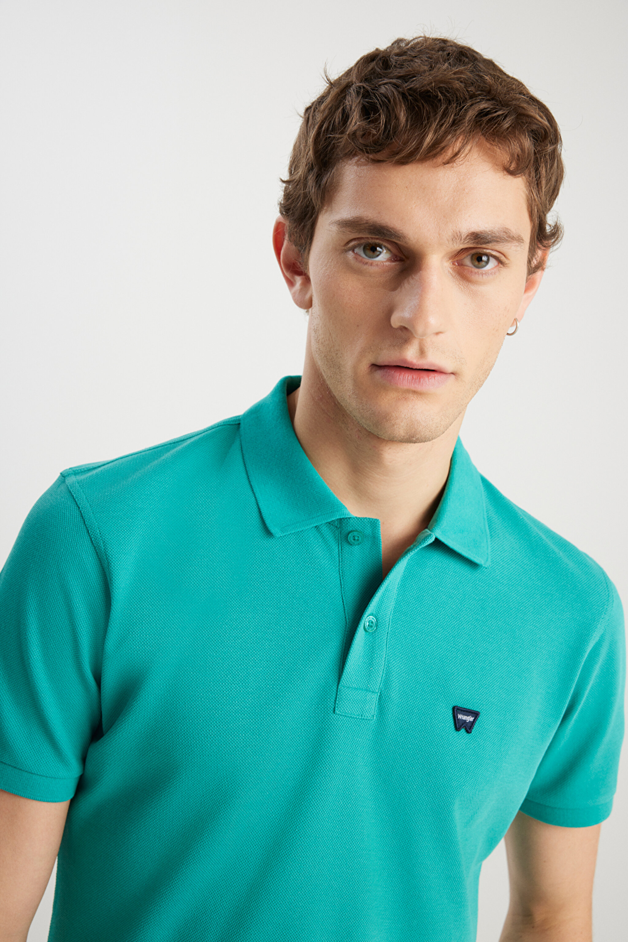 %100 Pamuk Regular Fit Normal Kesim Petrol Mavisi Polo Yaka Tişört - Porcelain Green-MW7D5K4XX2T208 (görsel 4)