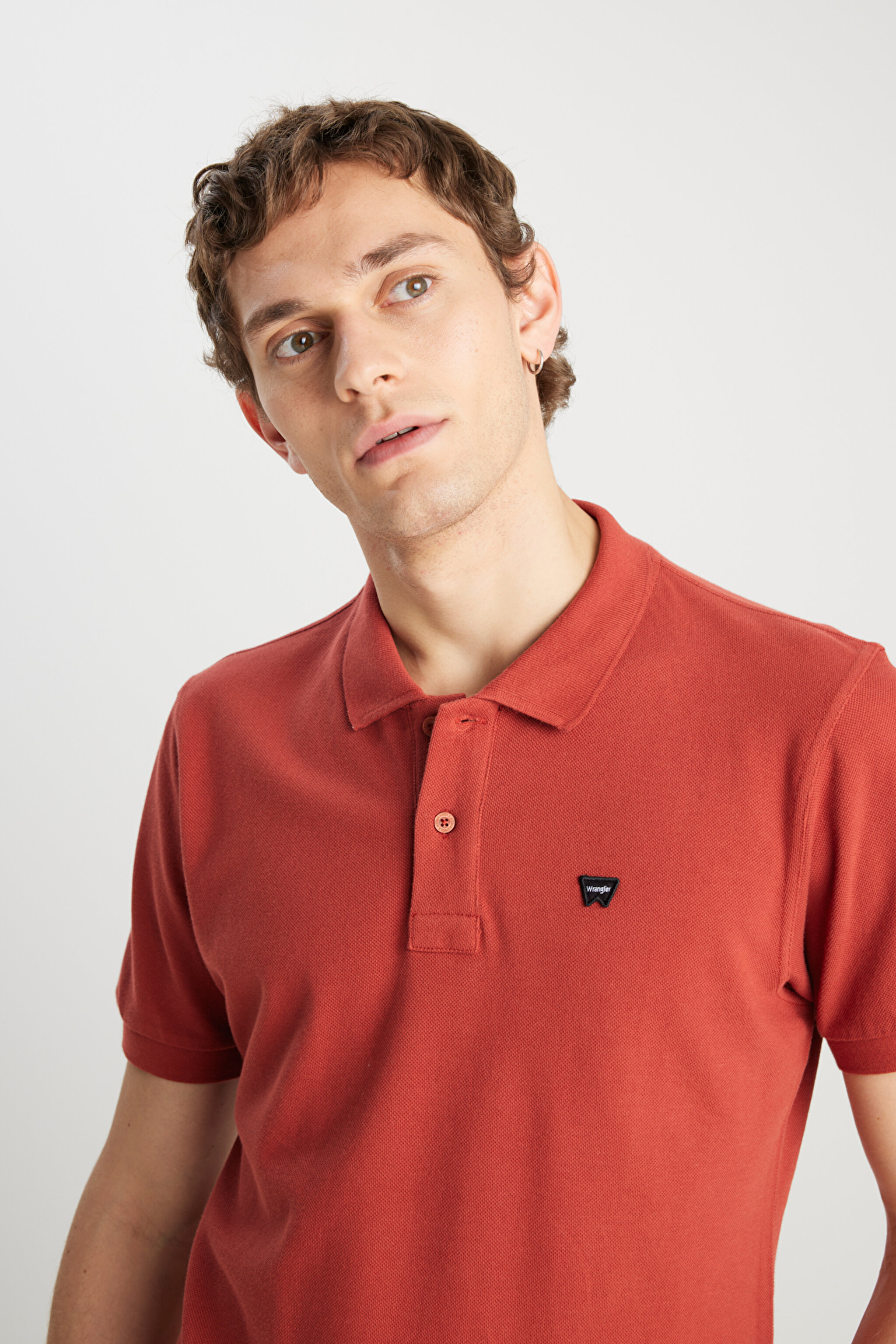 %100 Pamuk Regular Fit Normal Kesim Kiremit Rengi Polo Yaka Tişört - Brick-MW7D5K4XX2T222 (görsel 4)