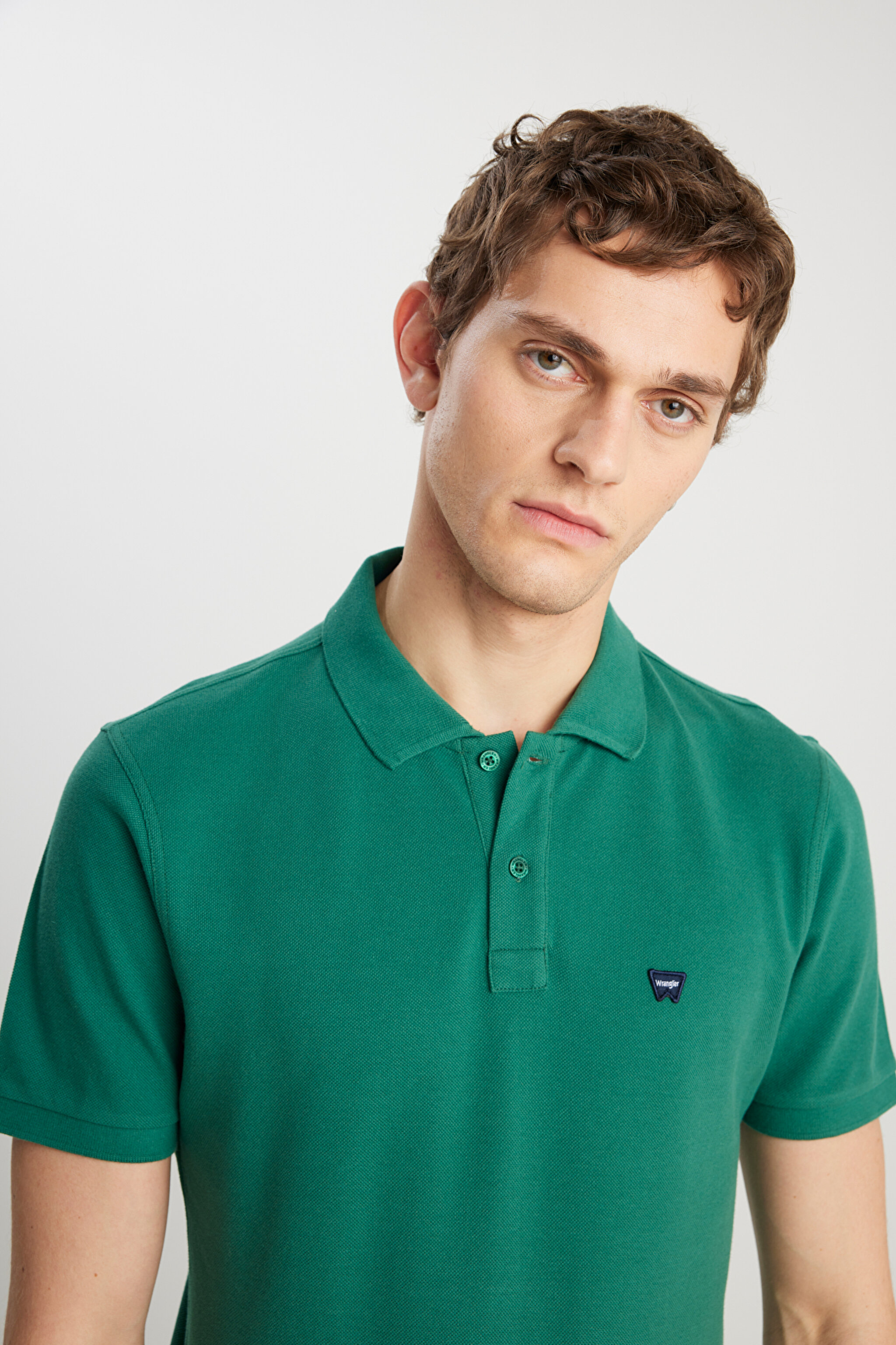 %100 Pamuk Regular Fit Normal Kesim Yeşil Polo Yaka Tişört - Green-MW7D5K4XX2T300 (görsel 4)
