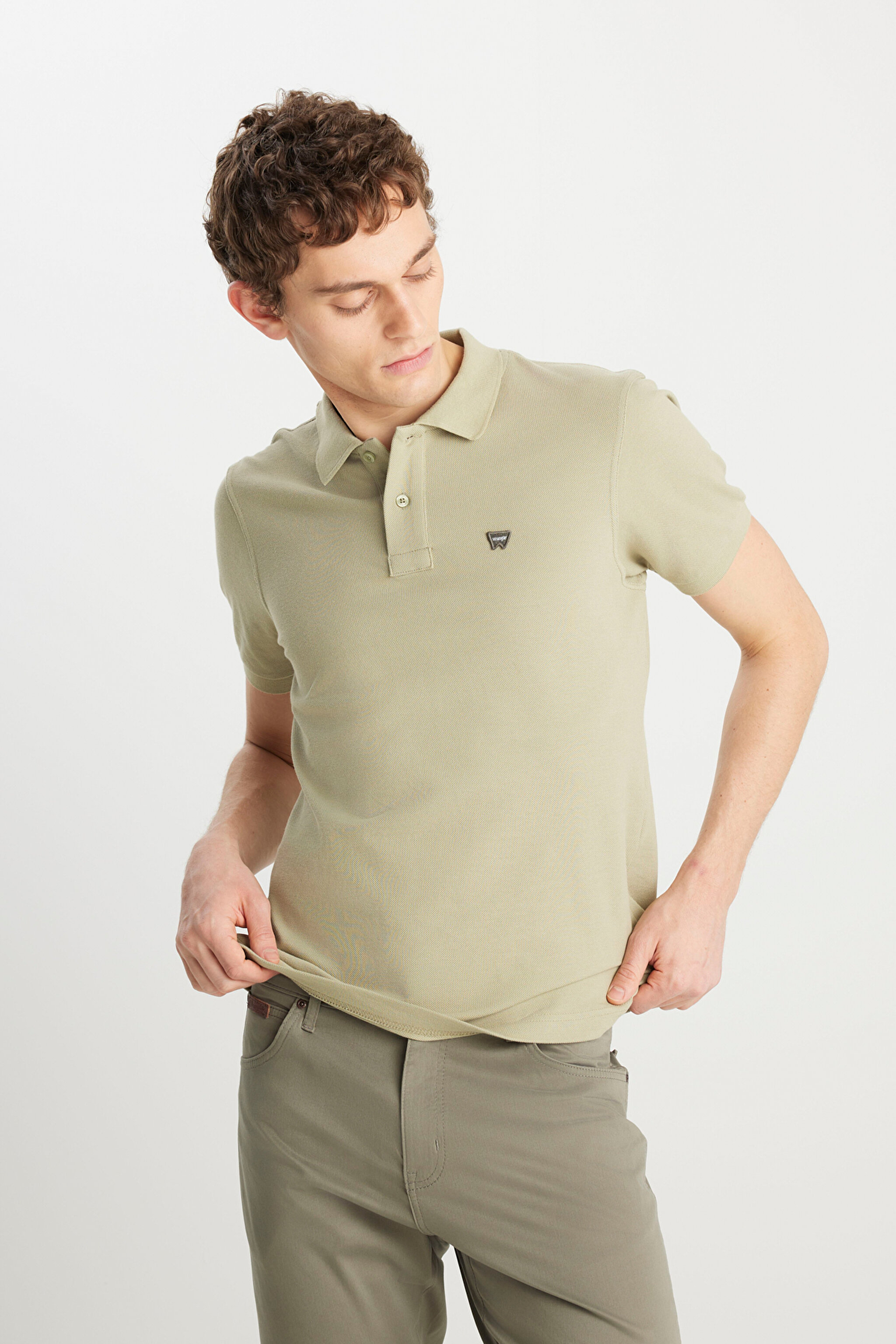 %100 Pamuk Regular Fit Normal Kesim Ada Çayı Polo Yaka Tişört - Tea Leaf-MW7D5K4XX2T37Y