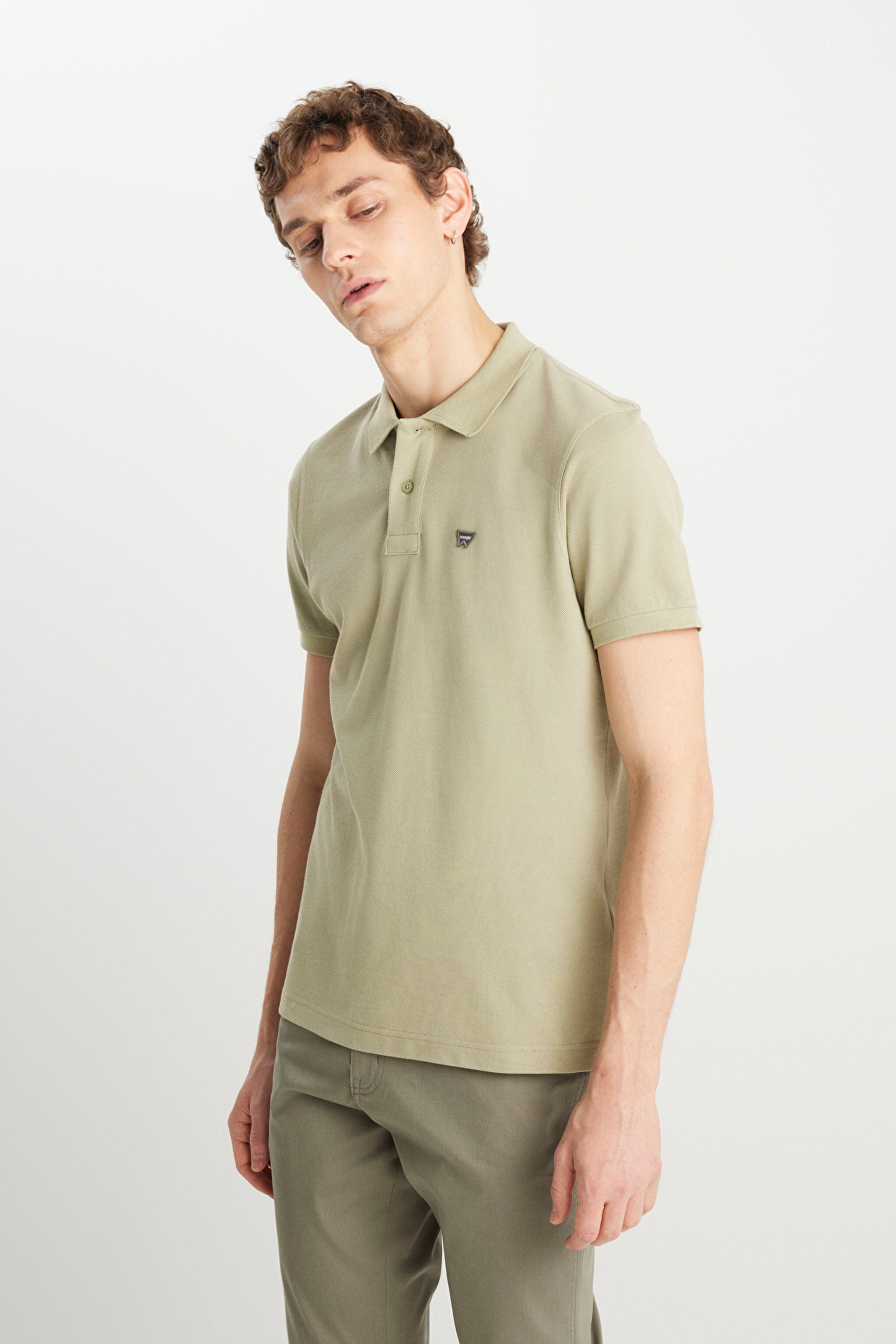 %100 Pamuk Regular Fit Normal Kesim Ada Çayı Polo Yaka Tişört - Tea Leaf-MW7D5K4XX2T37Y (görsel 2)