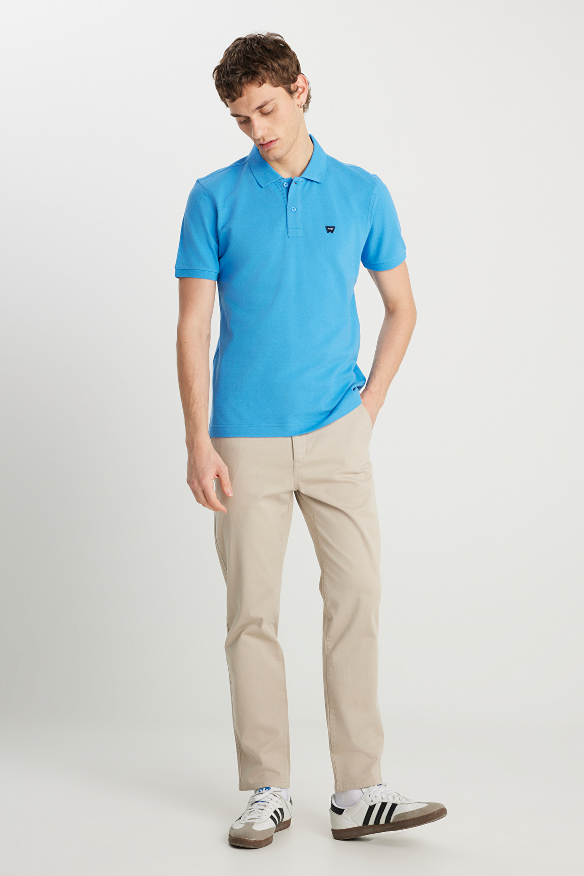 %100 Pamuk Regular Fit Normal Kesim Lacivert Polo Yaka Tişört - Sax-MW7D5K4XX2T403 (görsel 3)