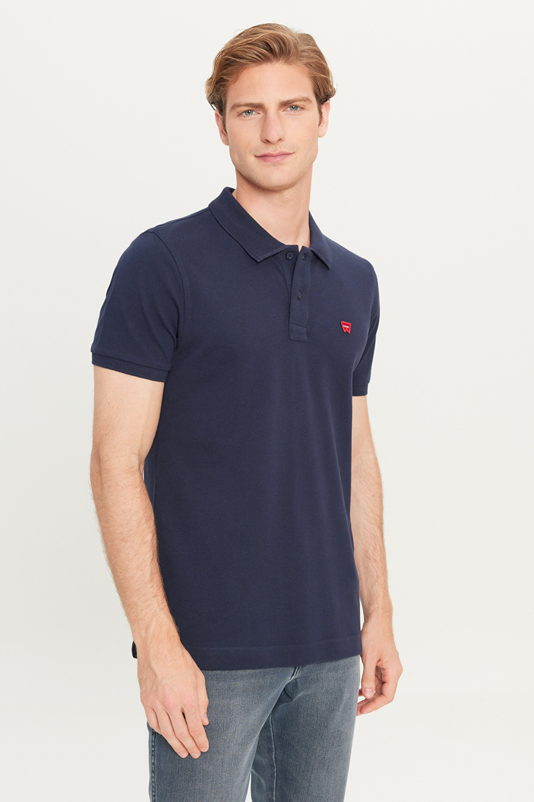 %100 Pamuk Regular Fit Normal Kesim Lacivert Polo Yaka Tişört - Navy-MW7D5K4XX2T410 (görsel 2)