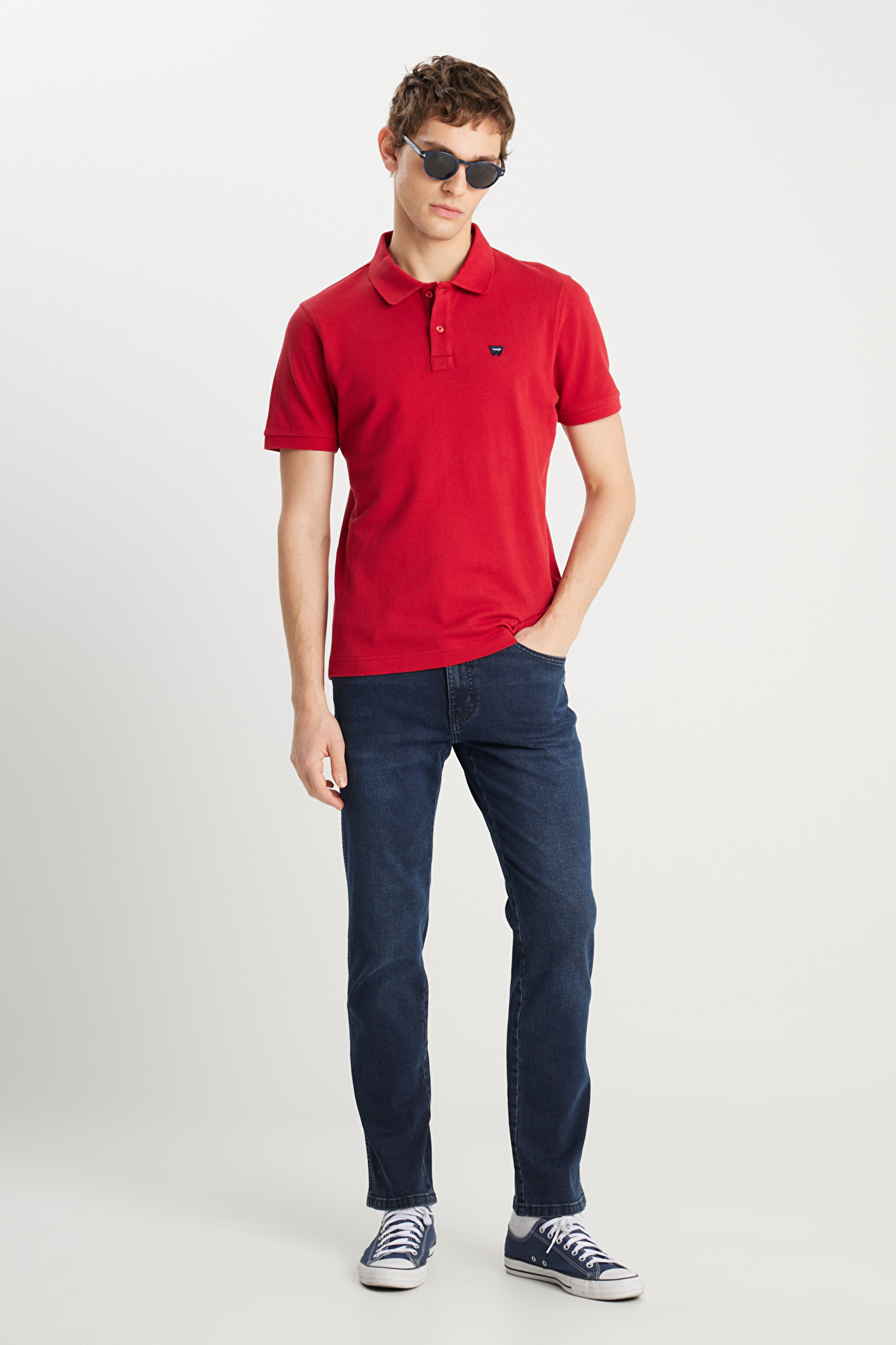 %100 Pamuk Regular Fit Normal Kesim Kırmızı Polo Yaka Tişört - Red-MW7D5K4XX2T600 (görsel 3)