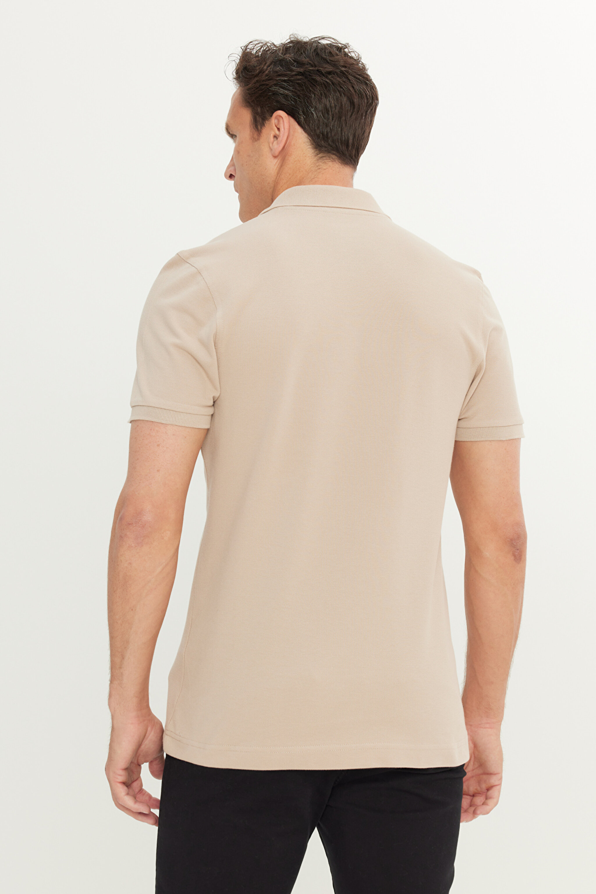 %100 Pamuk Regular Fit Normal Kesim Krem Rengi Polo Yaka Tişört - OxfordTan-MW7D5K4XX2TUQ (görsel 5)